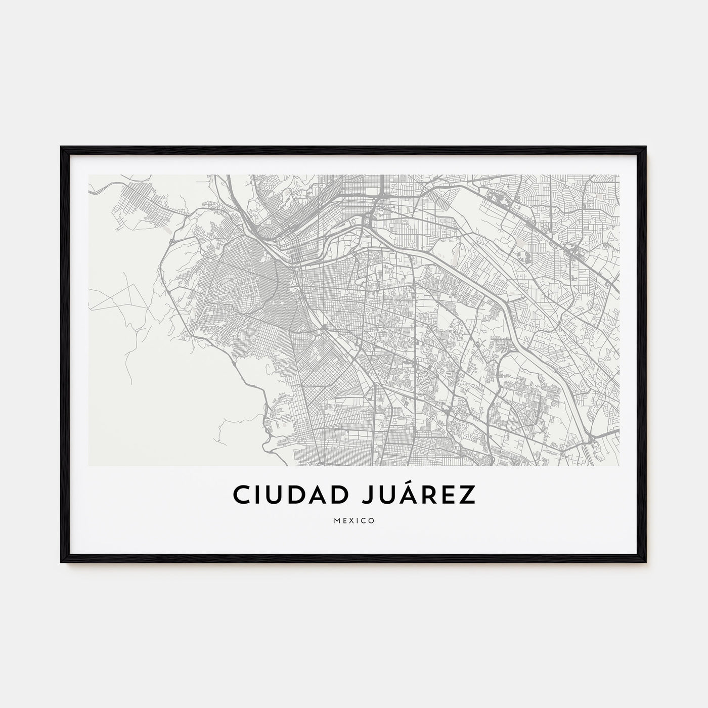 Ciudad Juárez Map Landscape Poster