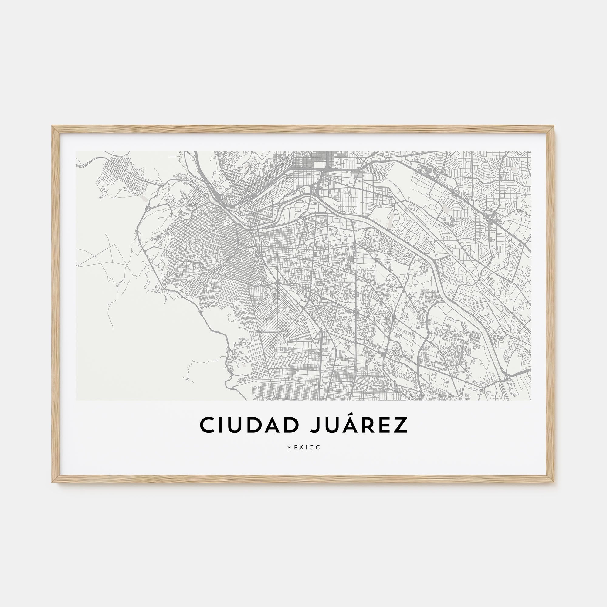 Ciudad Juárez Map Landscape Poster