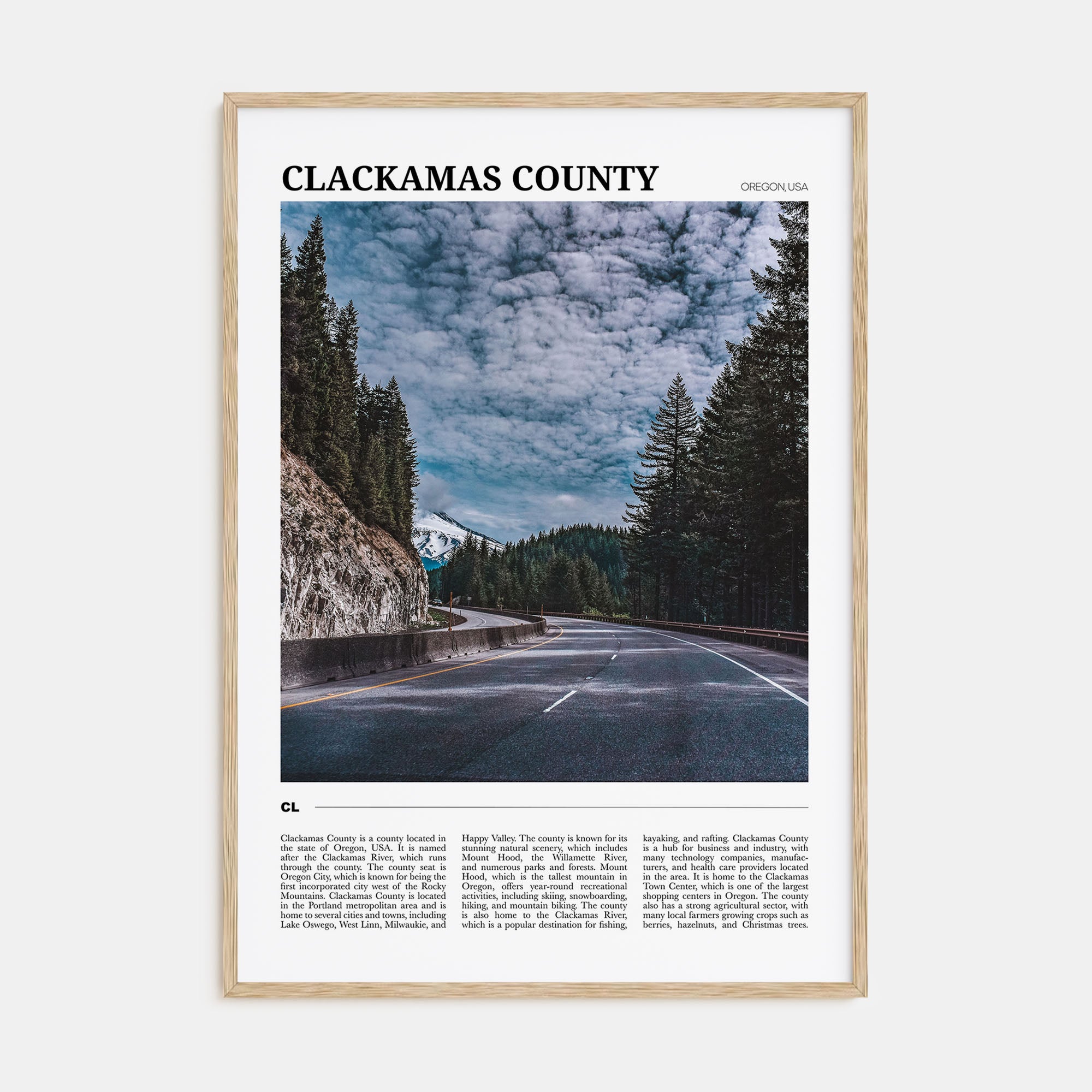 Clackamas County Travel Color Poster