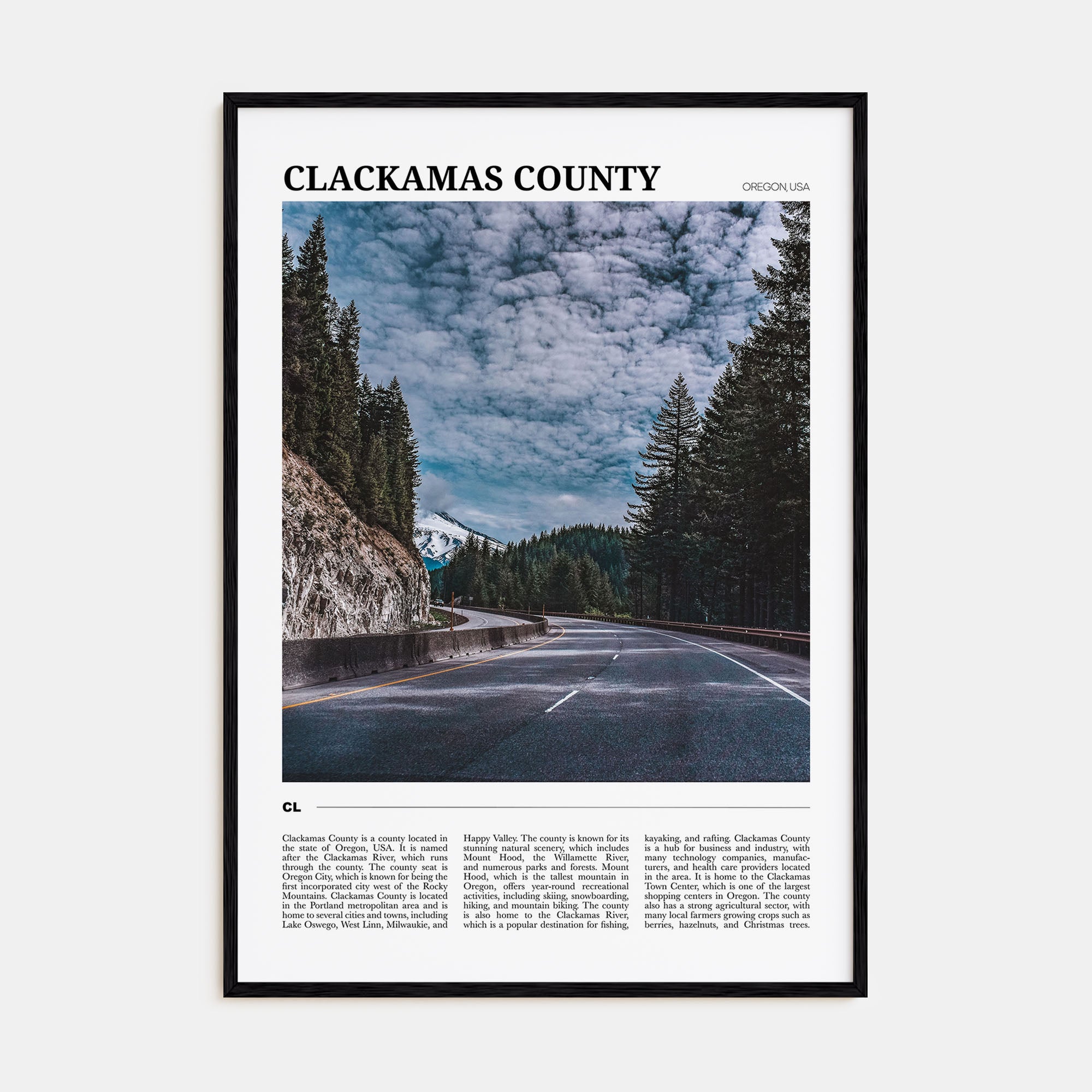 Clackamas County Travel Color Poster