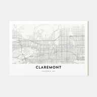 Claremont Map Landscape Poster