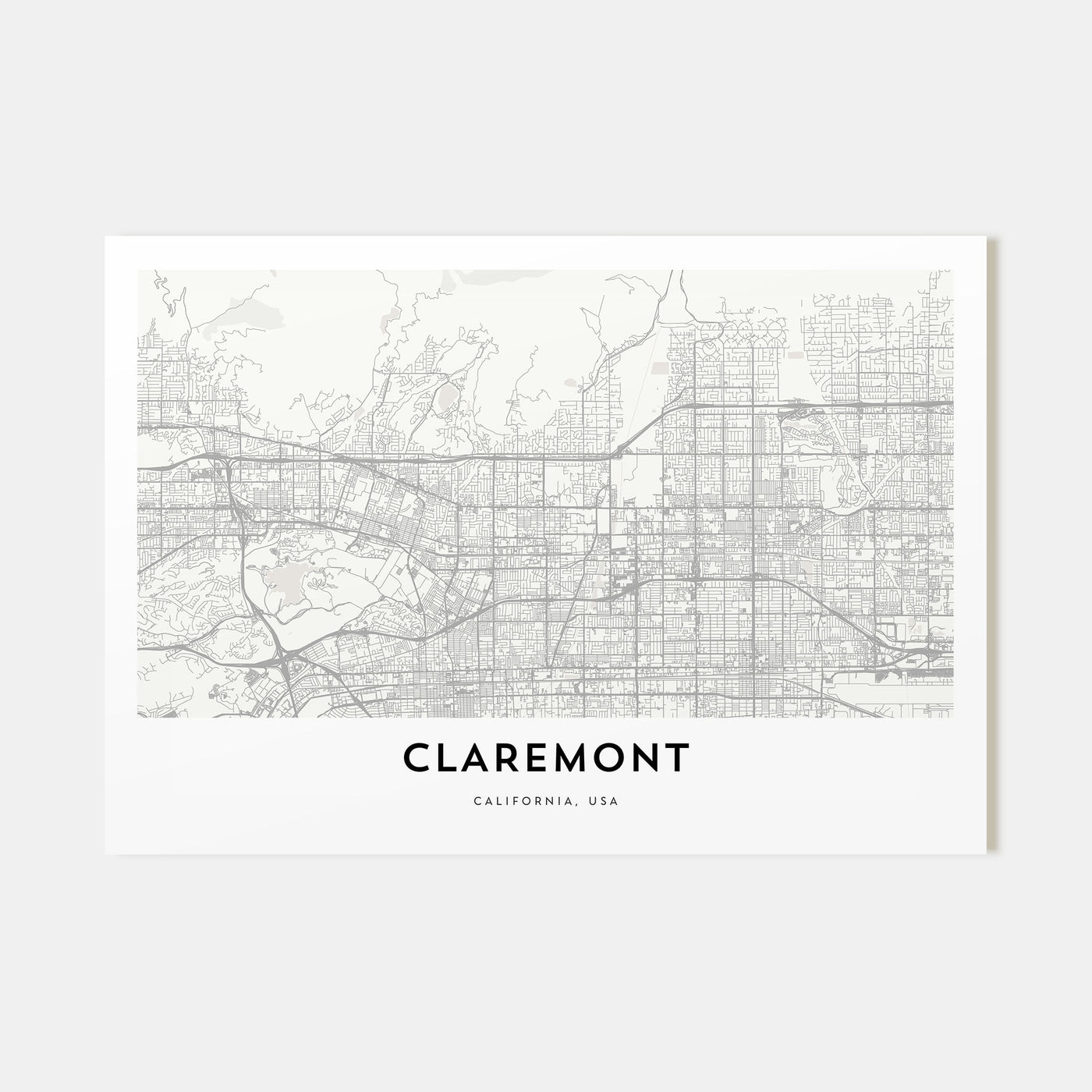 Claremont Map Landscape Poster