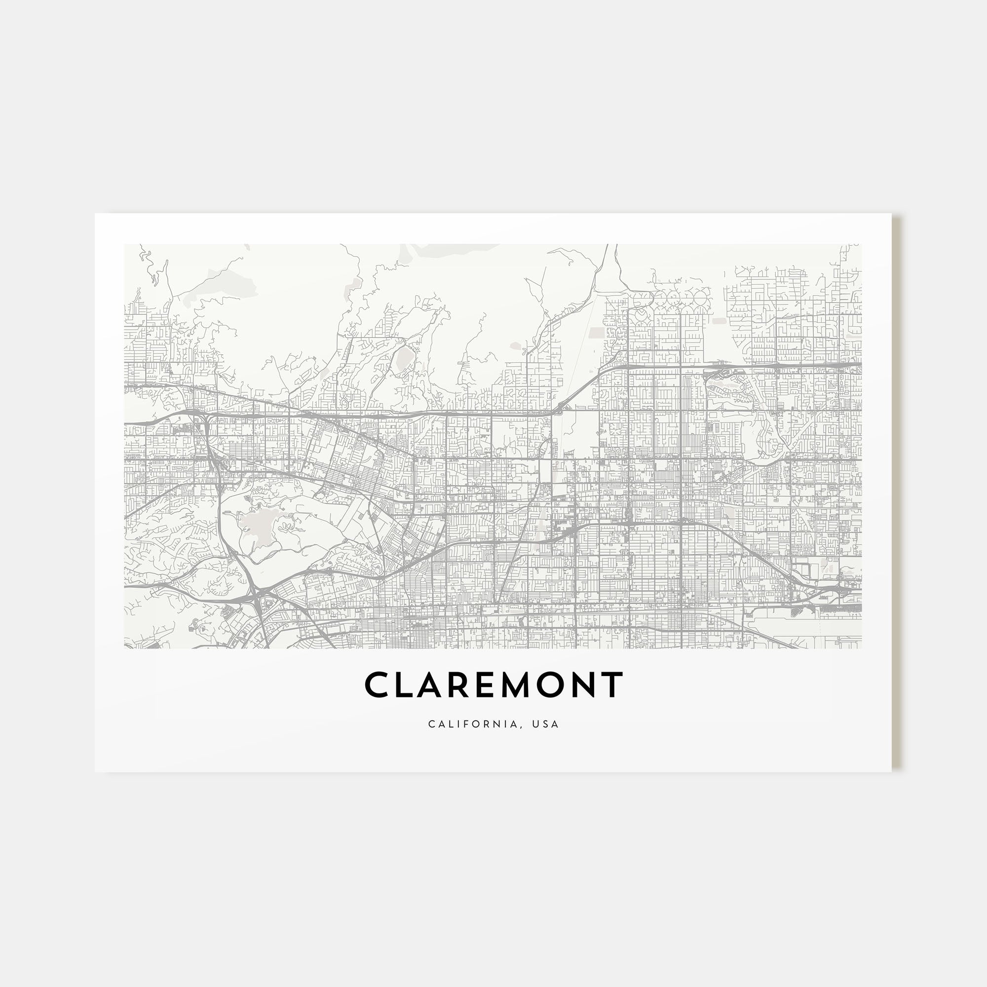 Claremont Map Landscape Poster