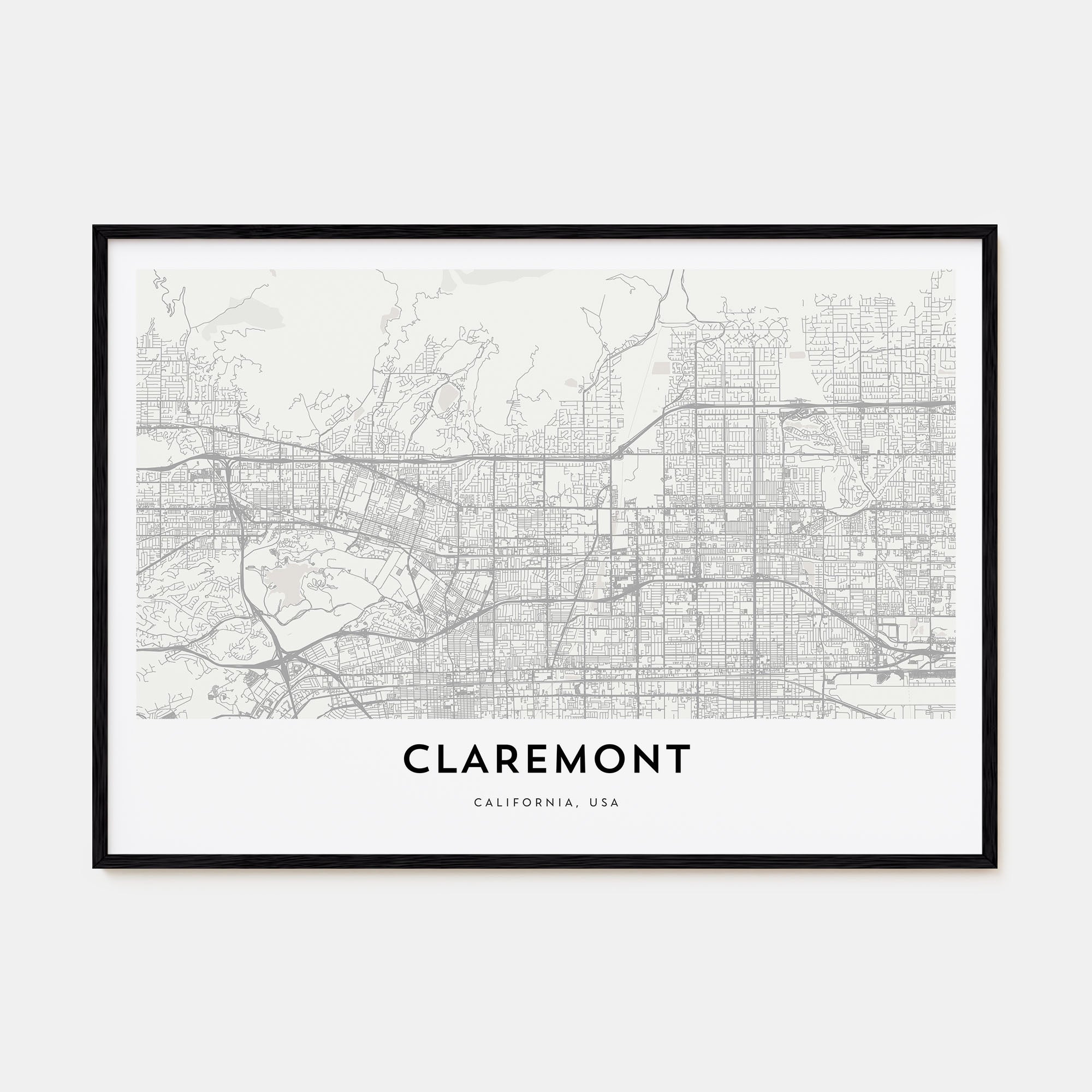 Claremont Map Landscape Poster