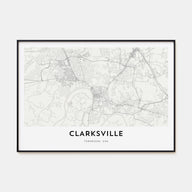 Clarksville Map Landscape Poster