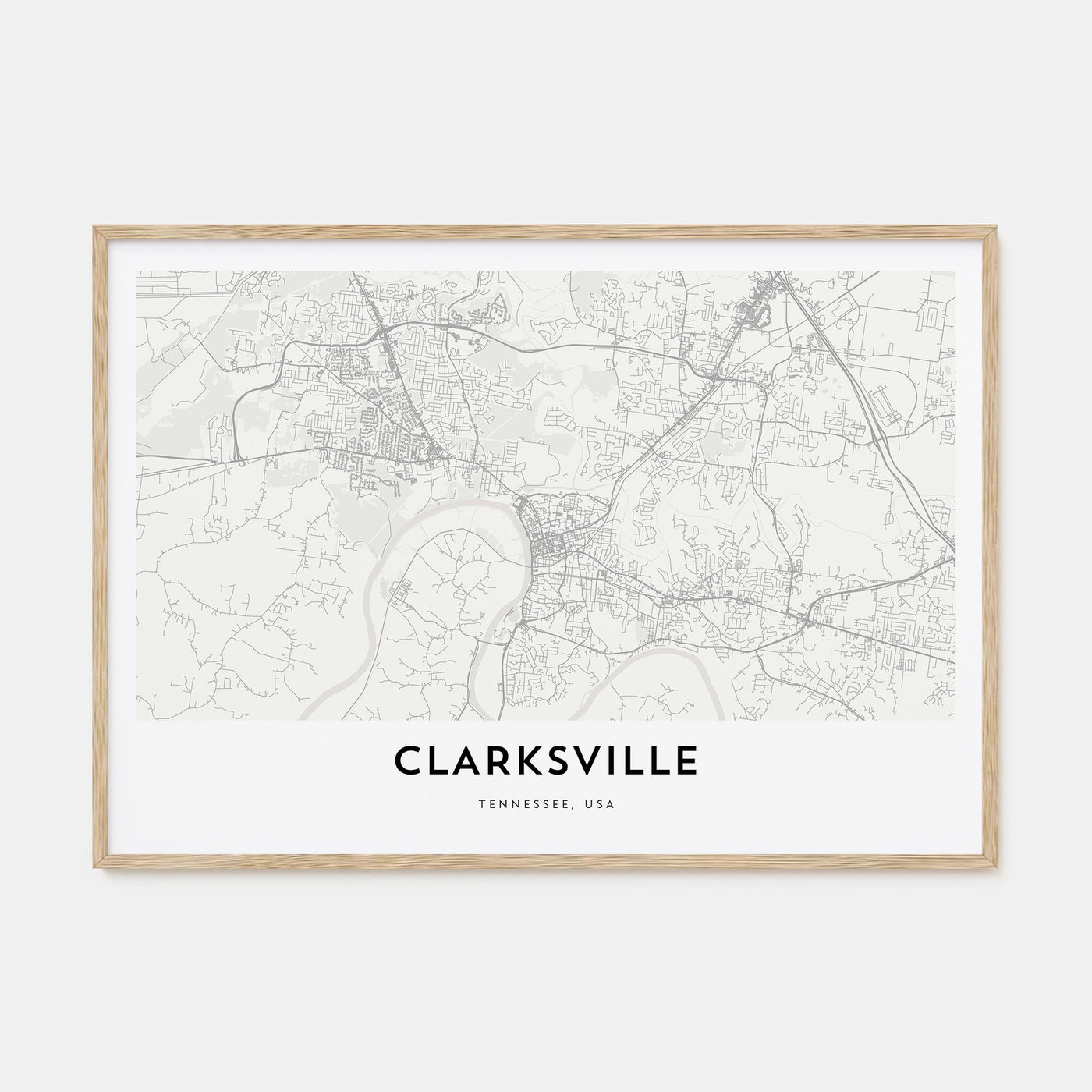 Clarksville Map Landscape Poster
