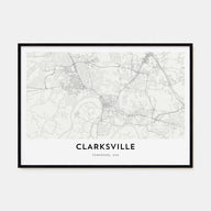 Clarksville Map Landscape Poster