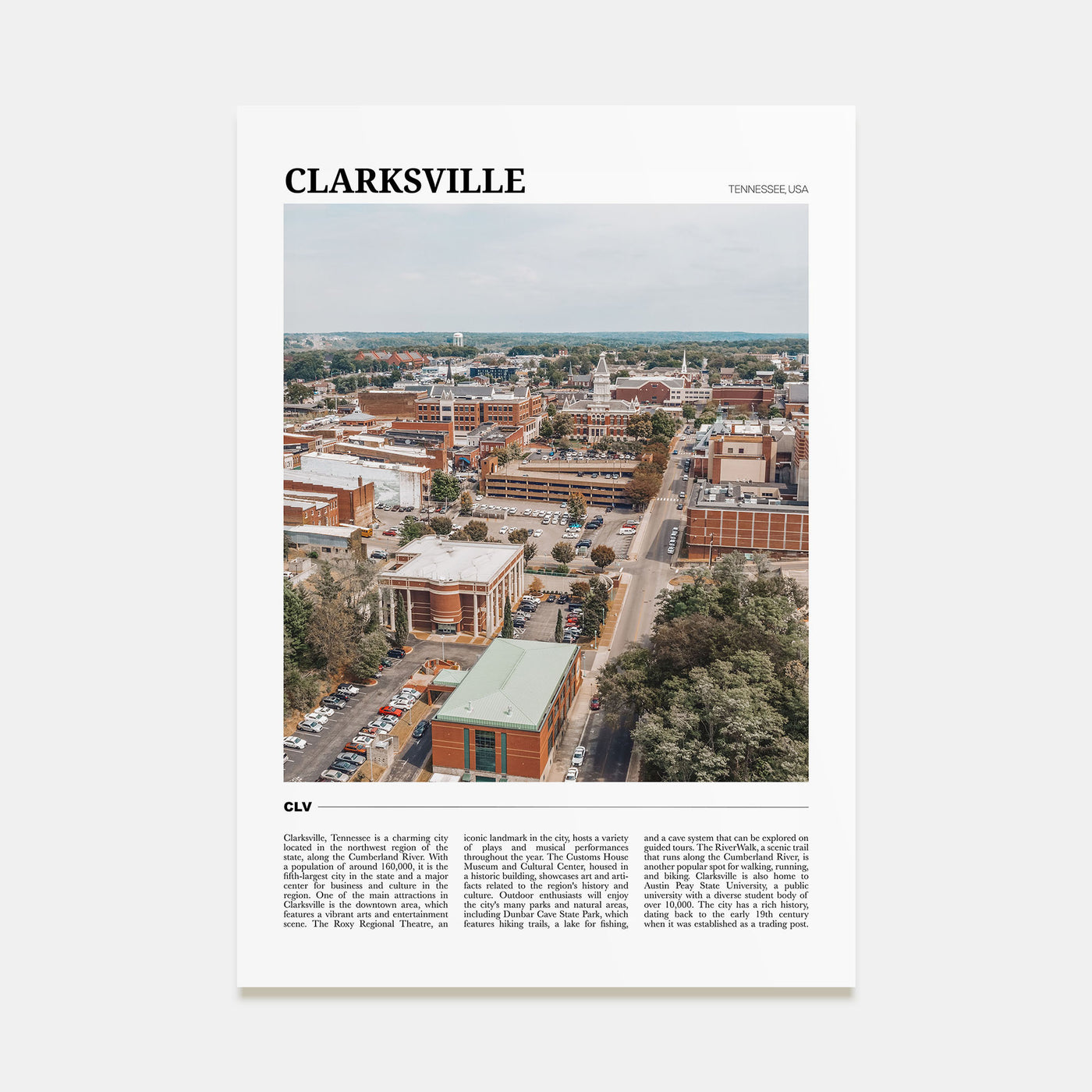 Clarksville Travel Color Poster
