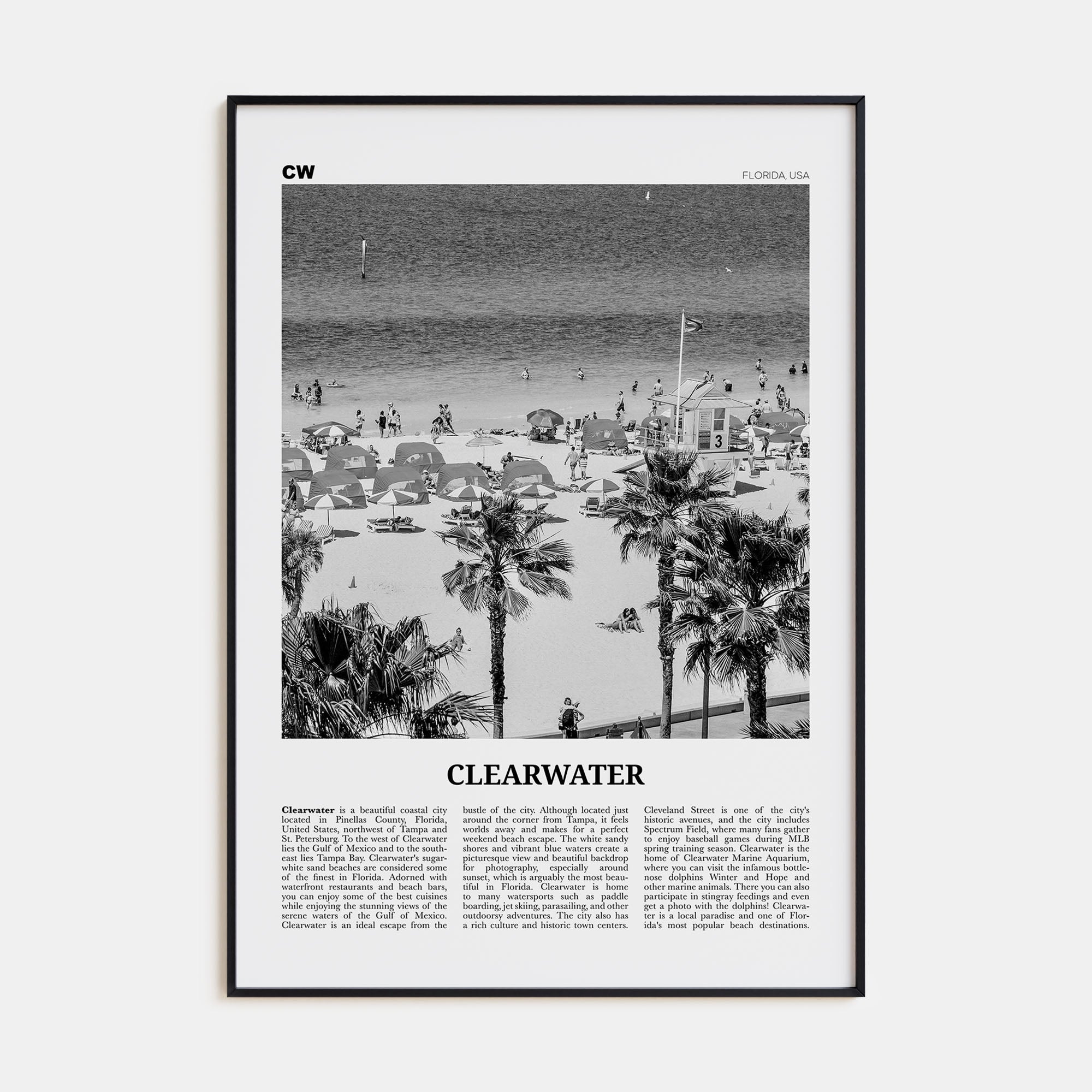 Clearwater Travel B&W Poster