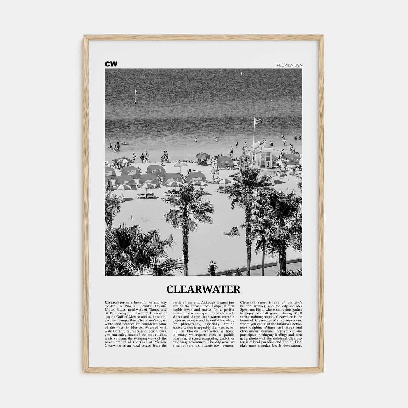 Clearwater Travel B&W Poster