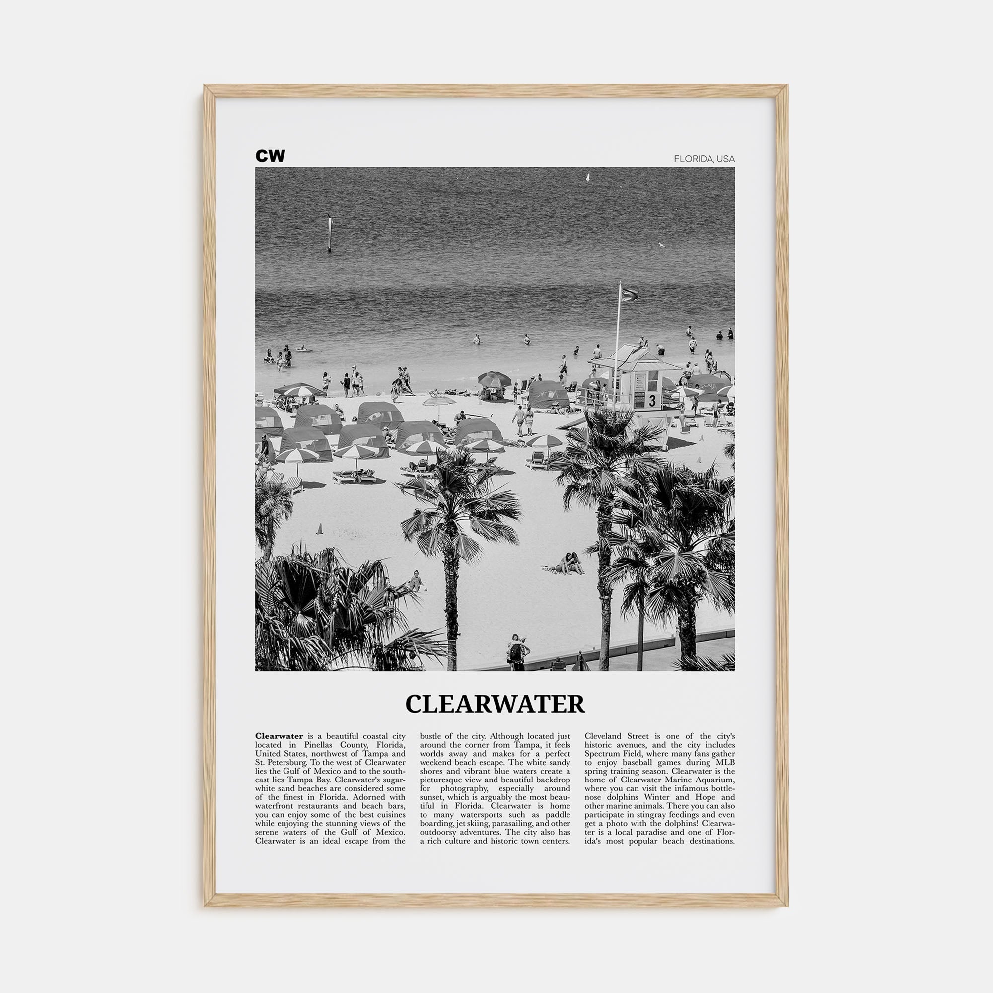 Clearwater Travel B&W Poster