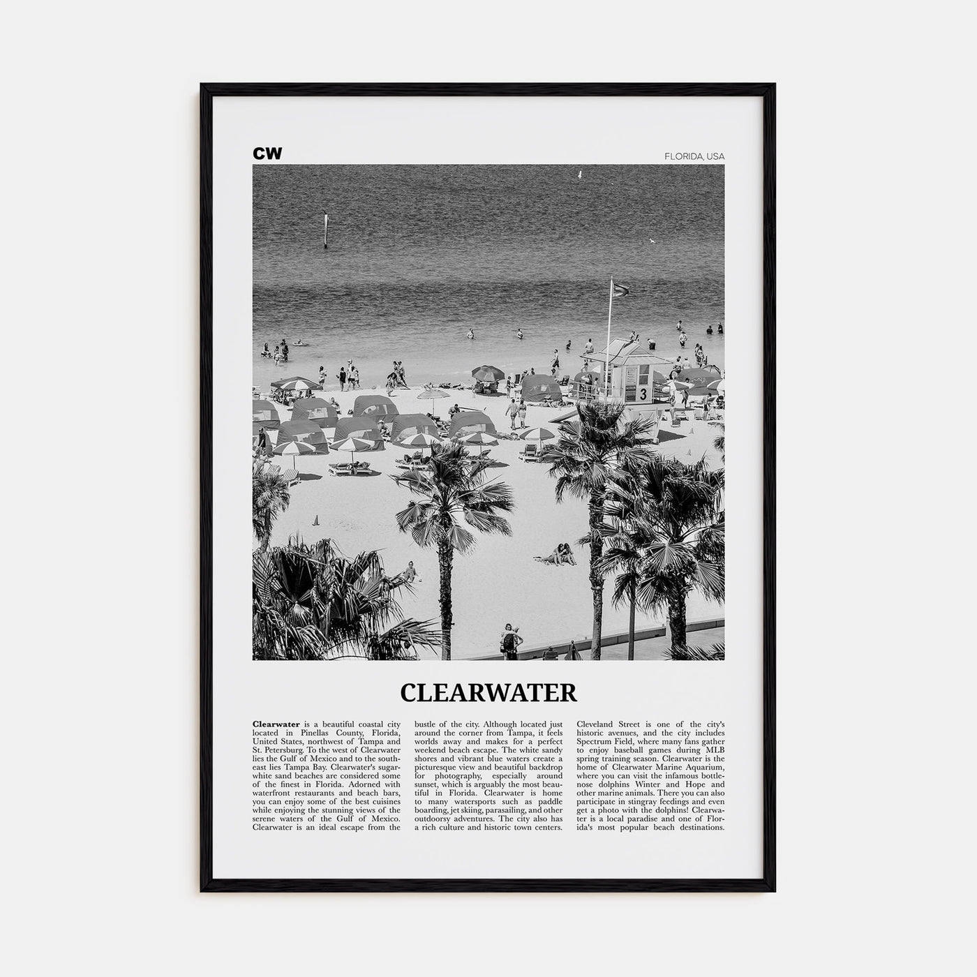 Clearwater Travel B&W Poster