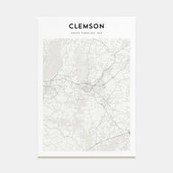 Clemson Map Portrait Poster