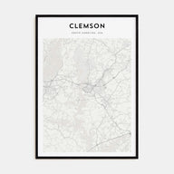 Clemson Map Portrait Poster