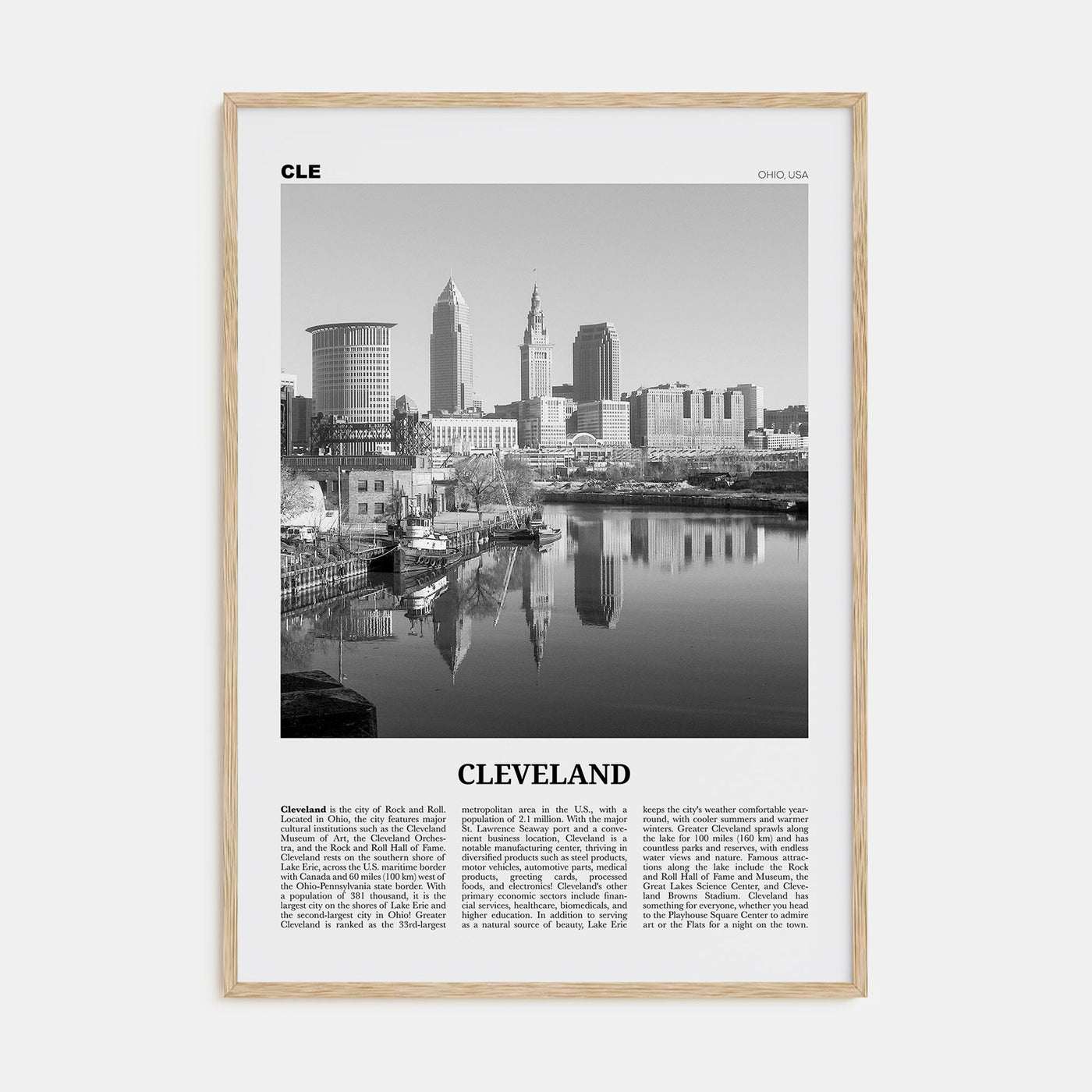 Cleveland Travel B&W No 1 Poster