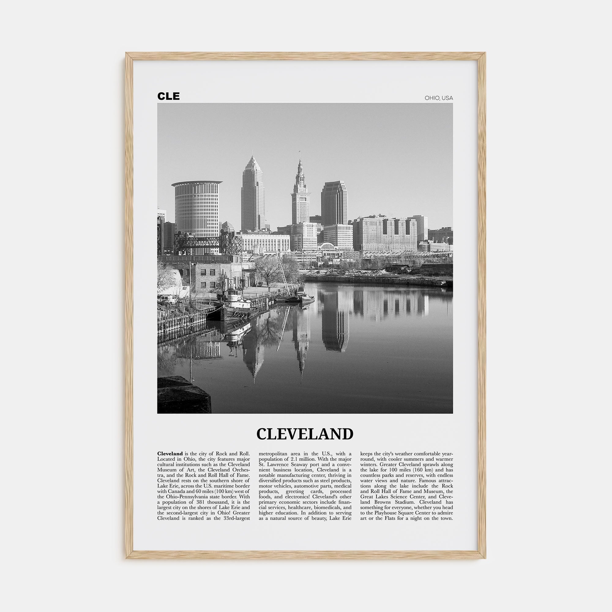 Cleveland Travel B&W No 1 Poster