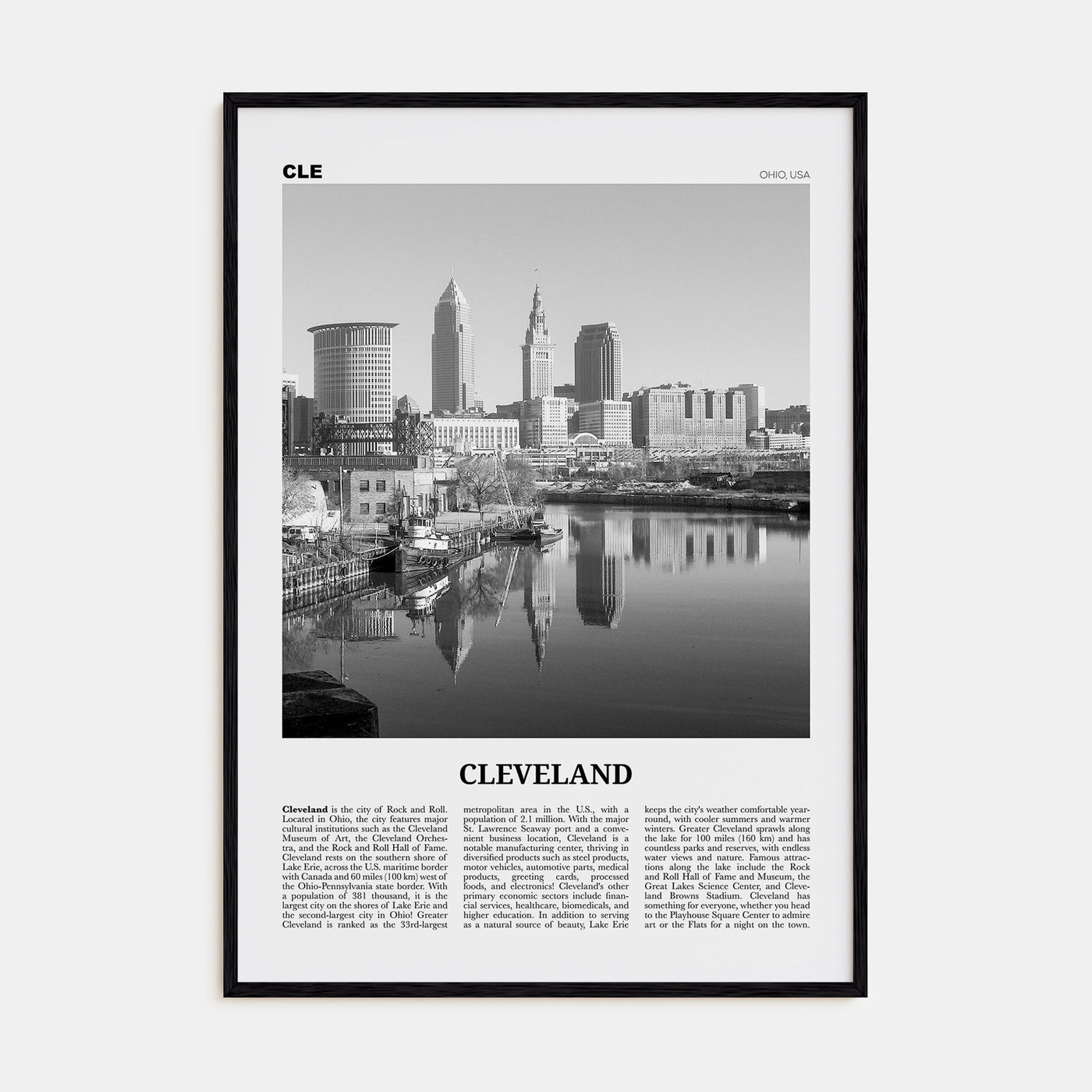 Cleveland Travel B&W No 1 Poster