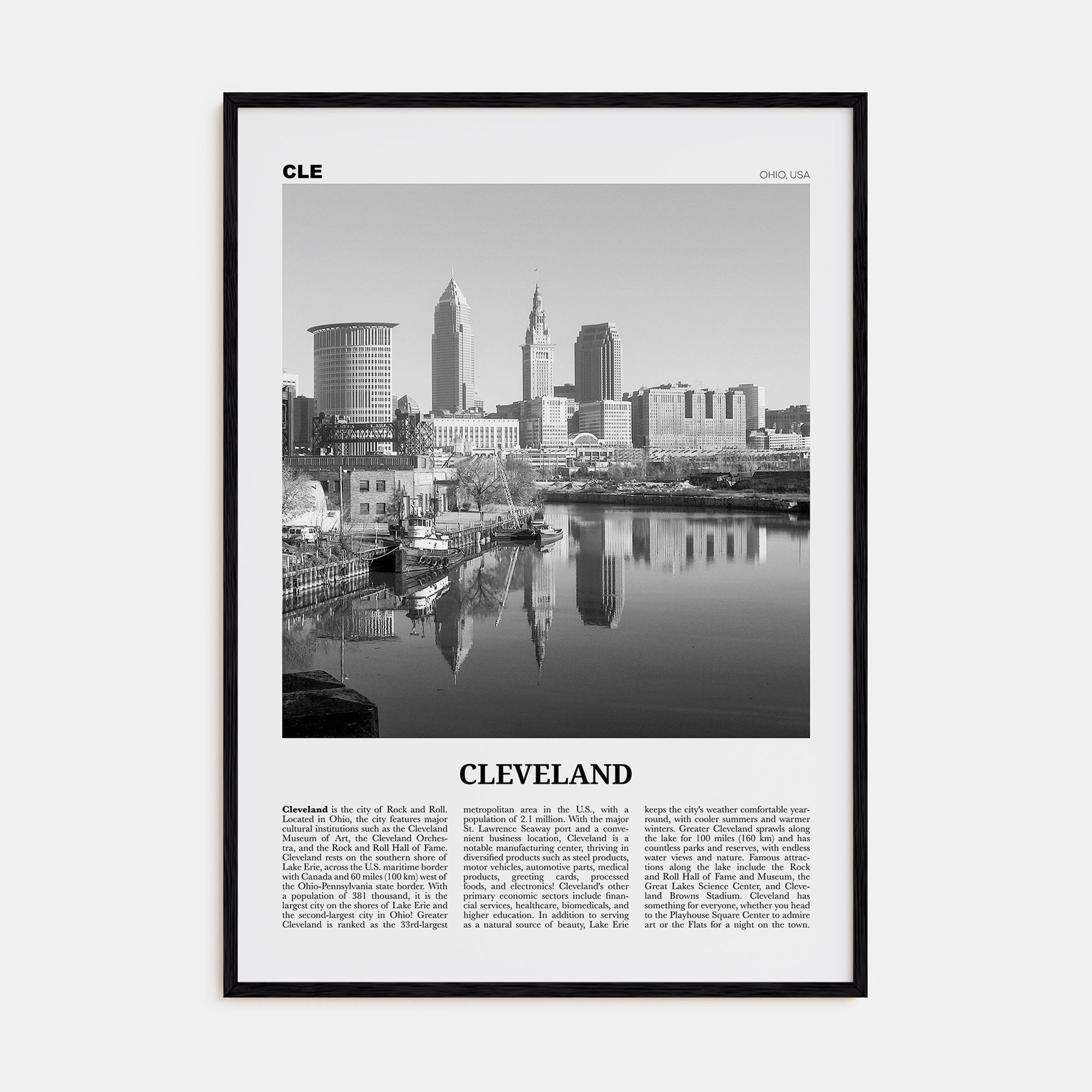 Cleveland Travel B&W No 1 Poster