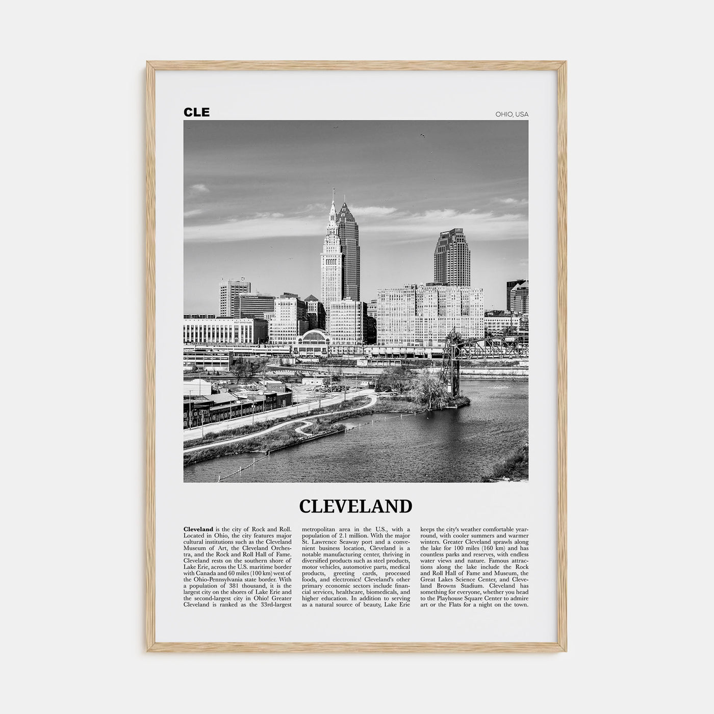 Cleveland Travel B&W No 2 Poster