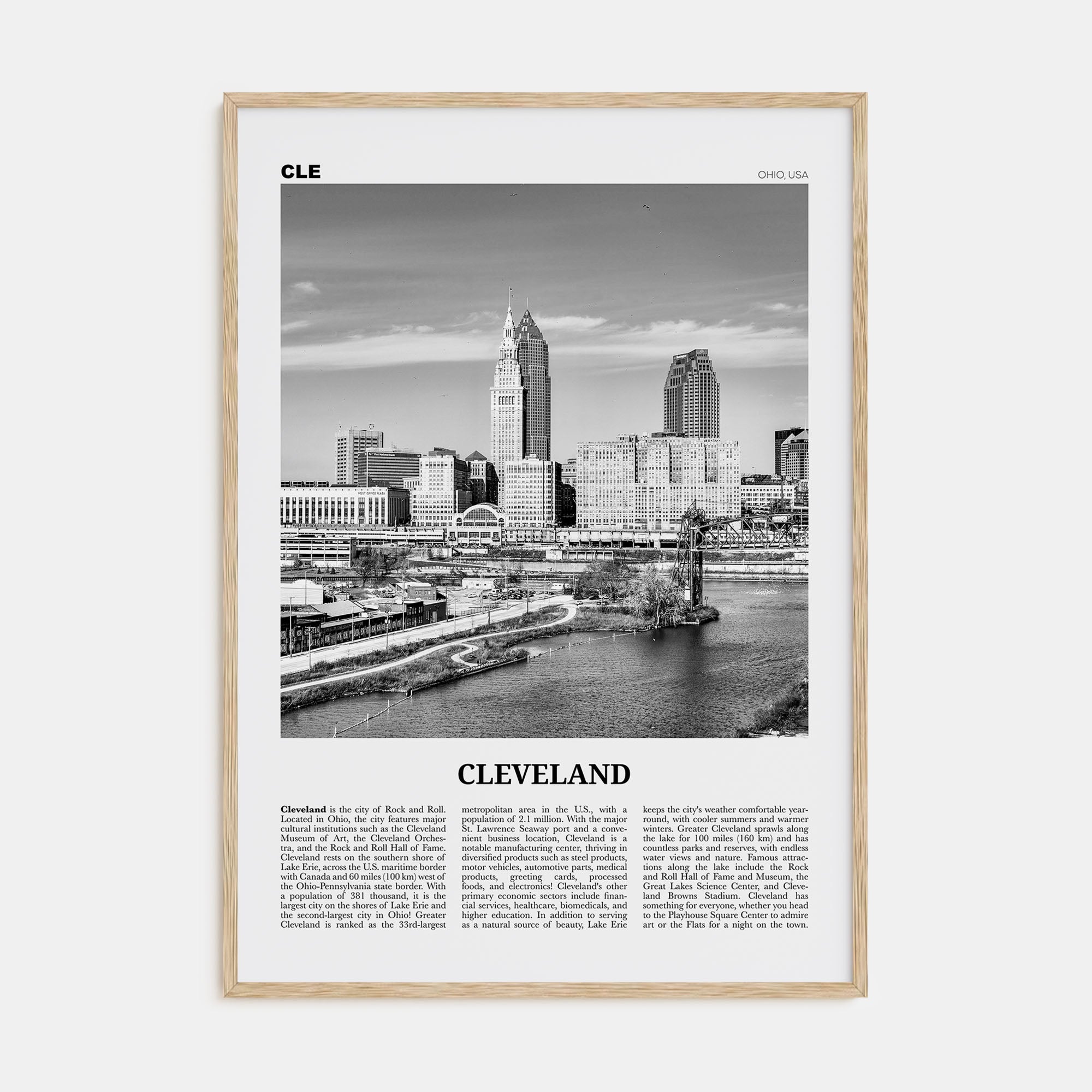Cleveland Travel B&W No 2 Poster