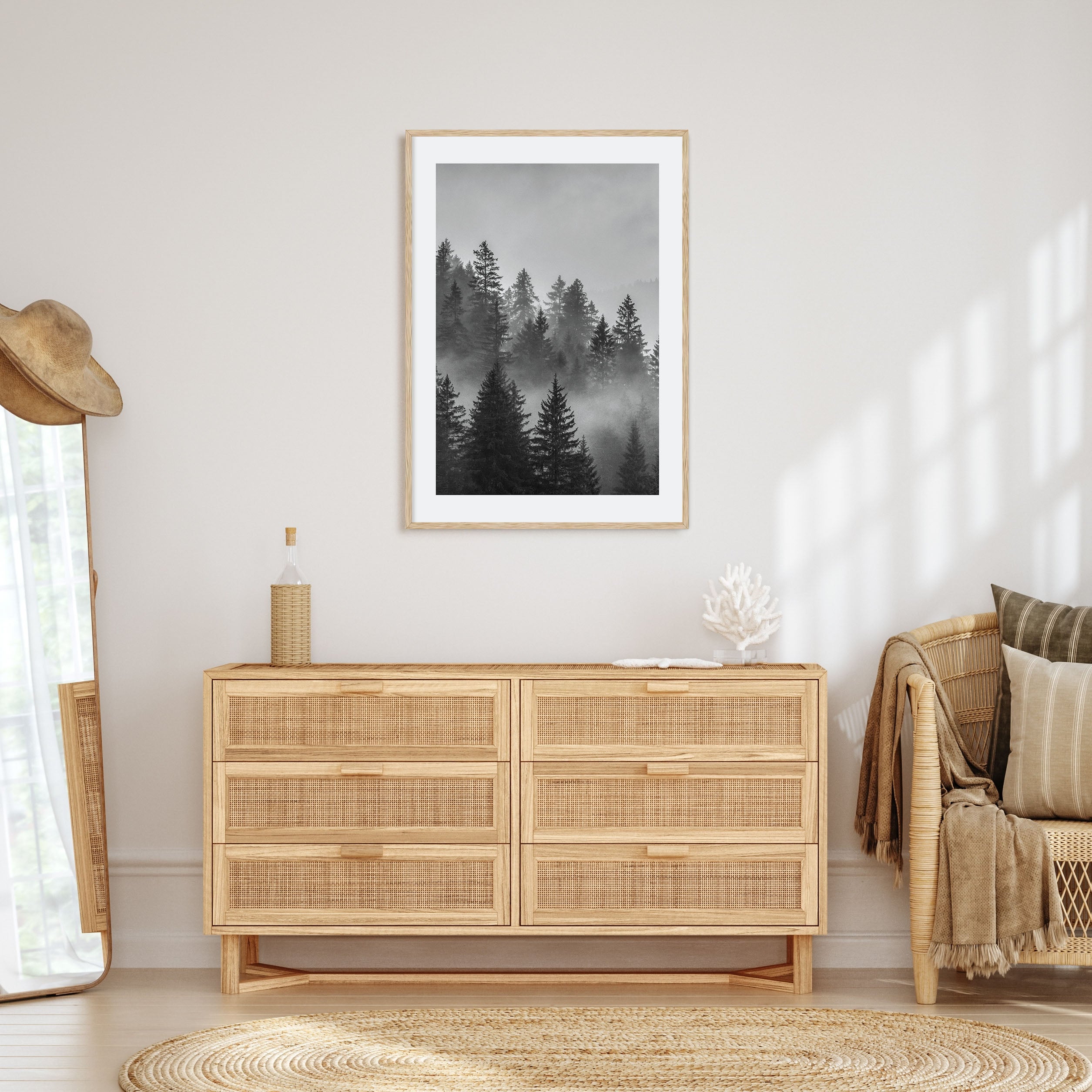 Cloudy Forest Photo B&W No 2 Poster