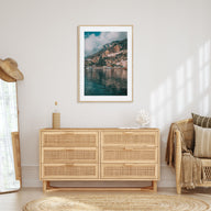 Cloudy Lake and Houses Photo Color Poster