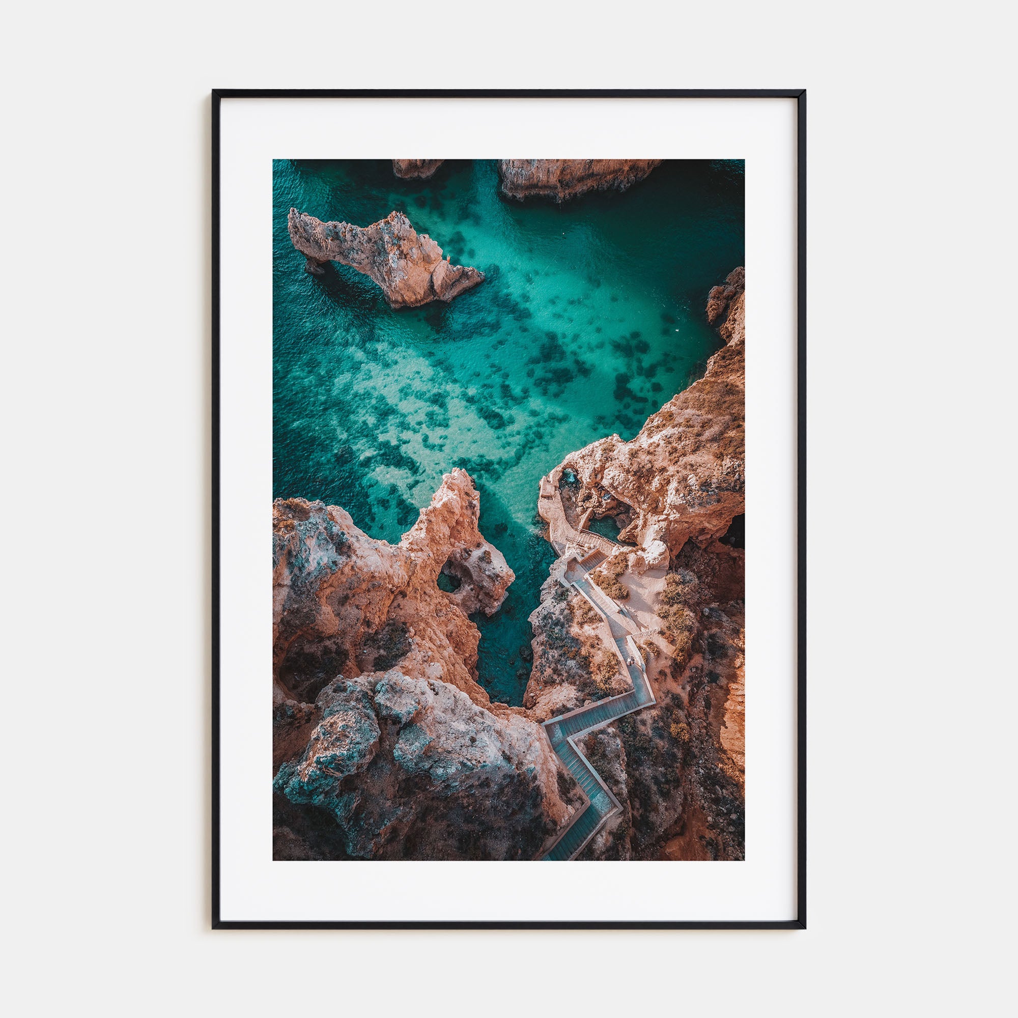 Coastline Stairway Photo Color Poster