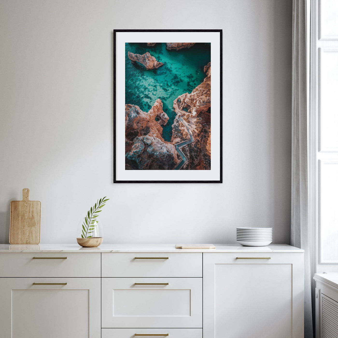 Coastline Stairway Photo Color Poster
