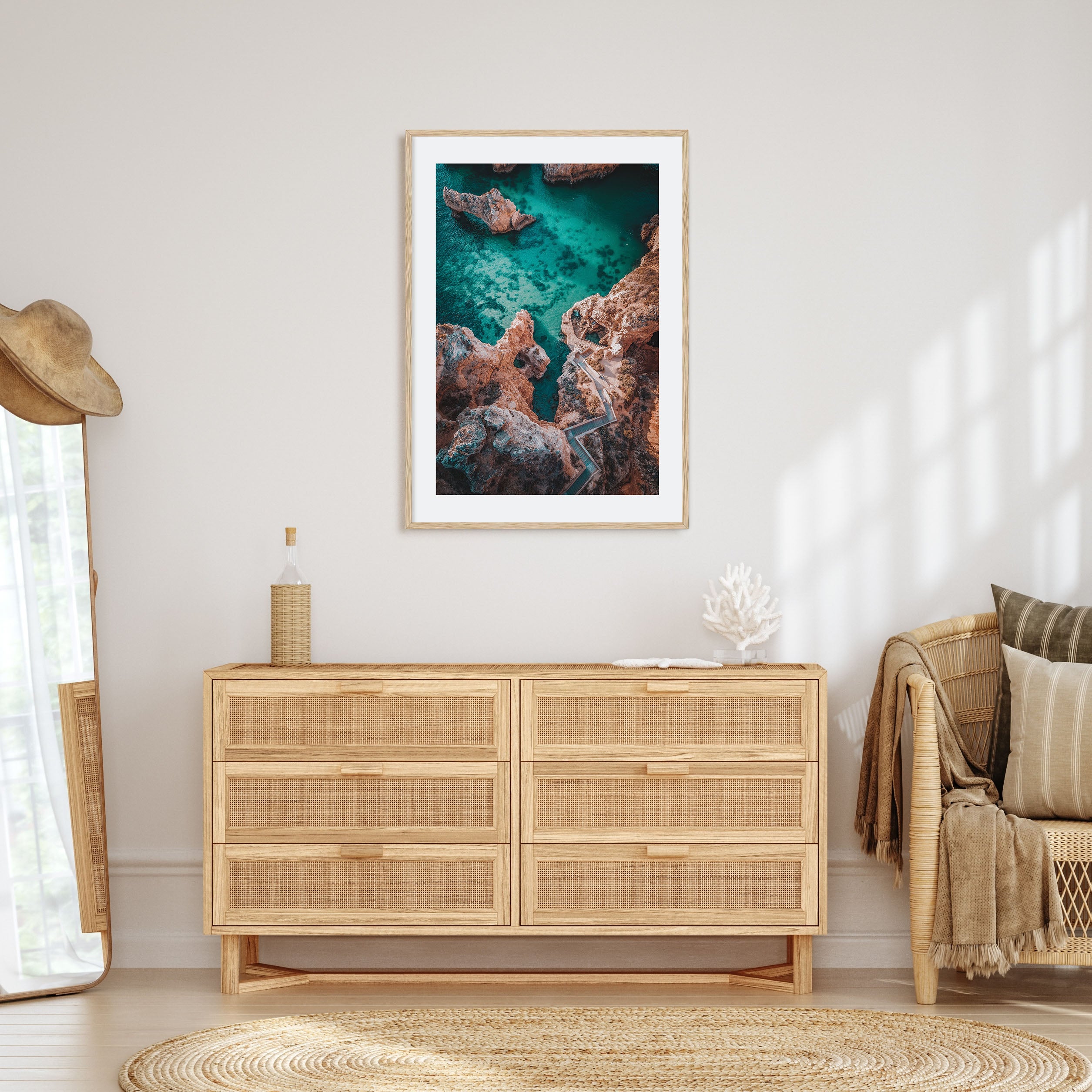 Coastline Stairway Photo Color Poster