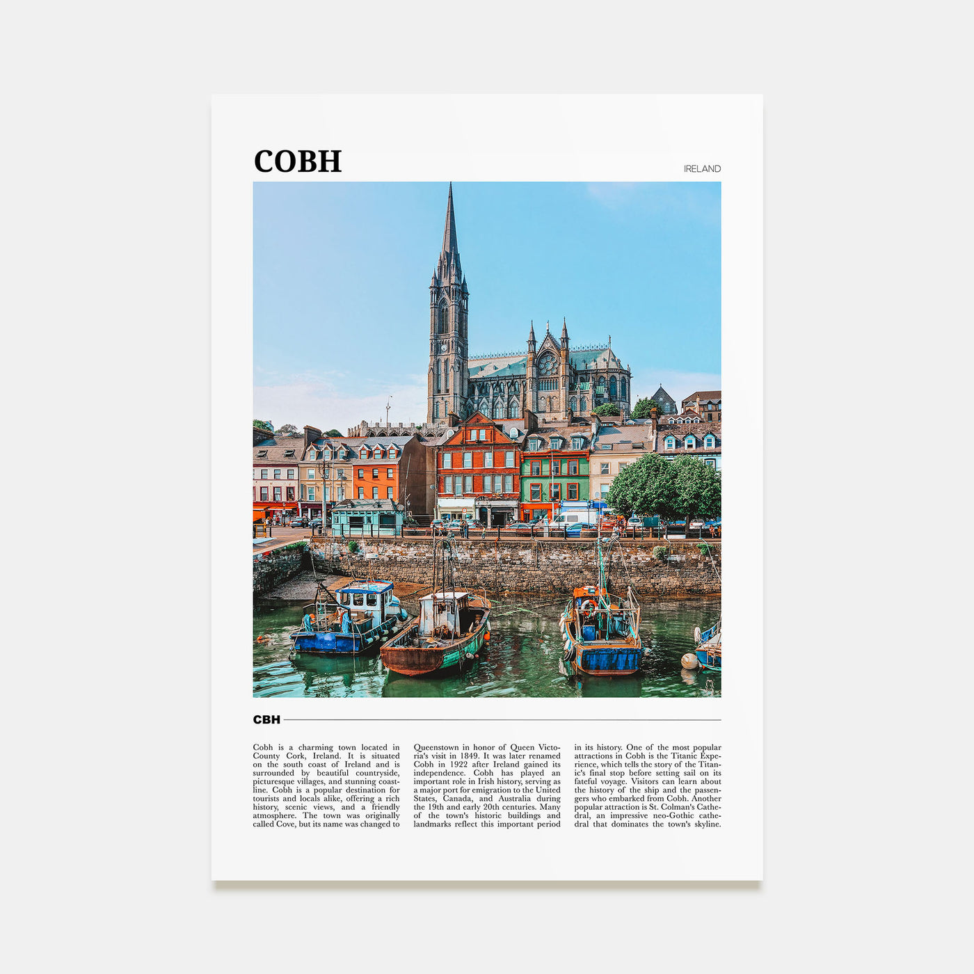 Cobh Travel Color Poster