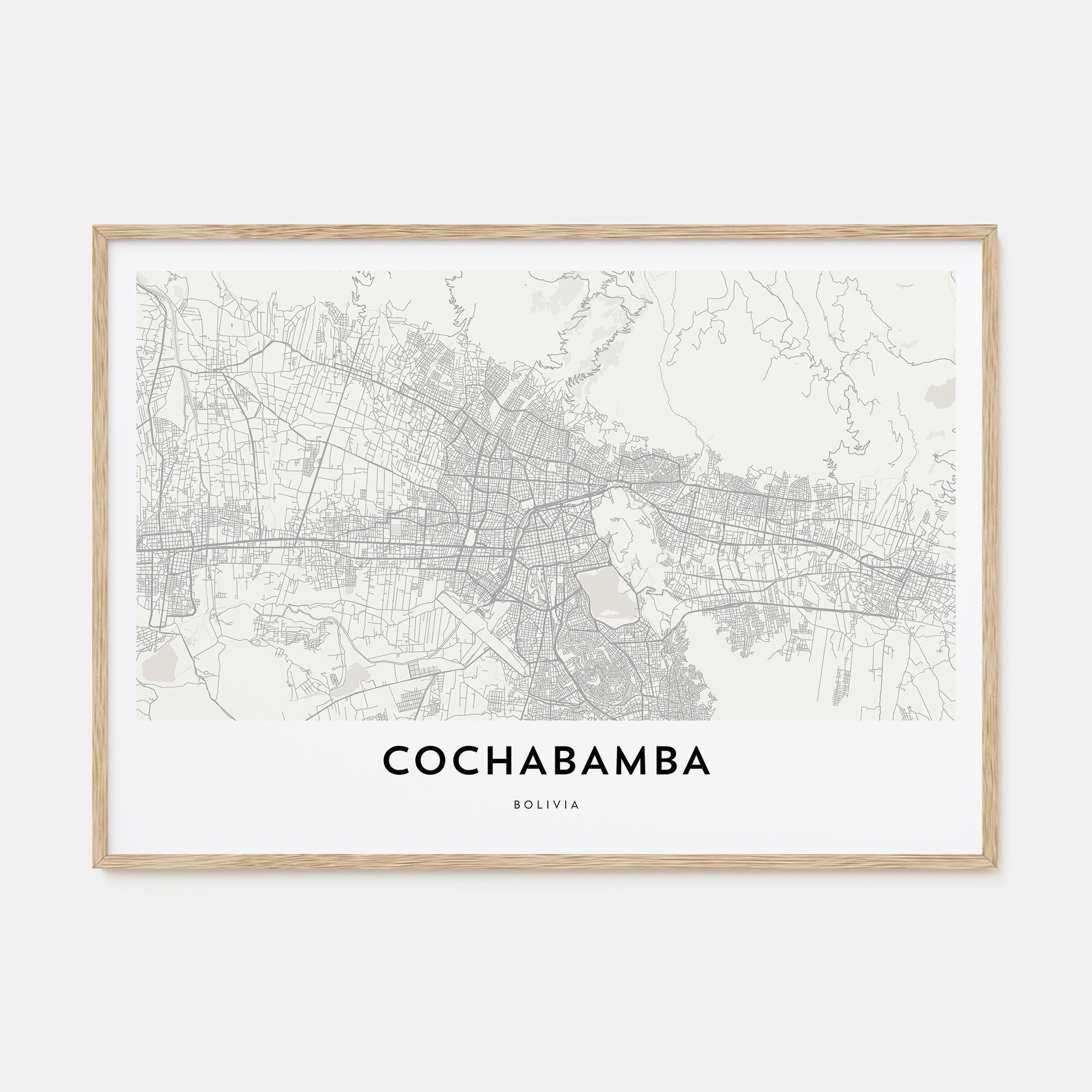 Cochabamba Map Landscape Poster