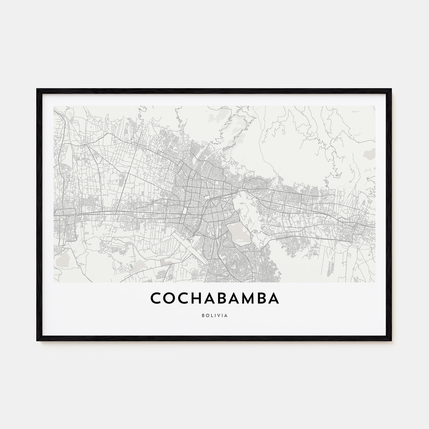 Cochabamba Map Landscape Poster