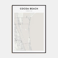 Cocoa Beach Map Portrait Poster