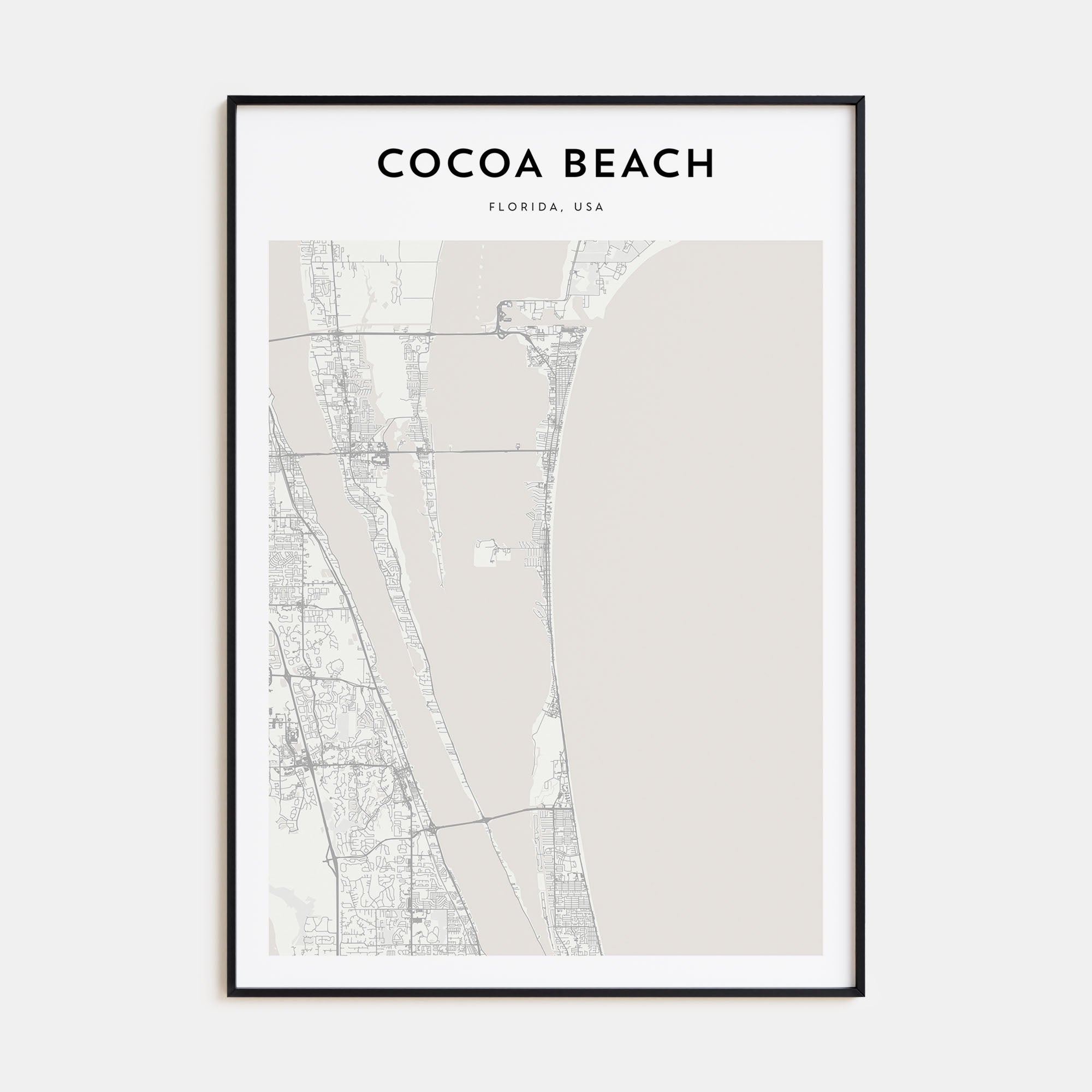 Cocoa Beach Map Portrait Poster