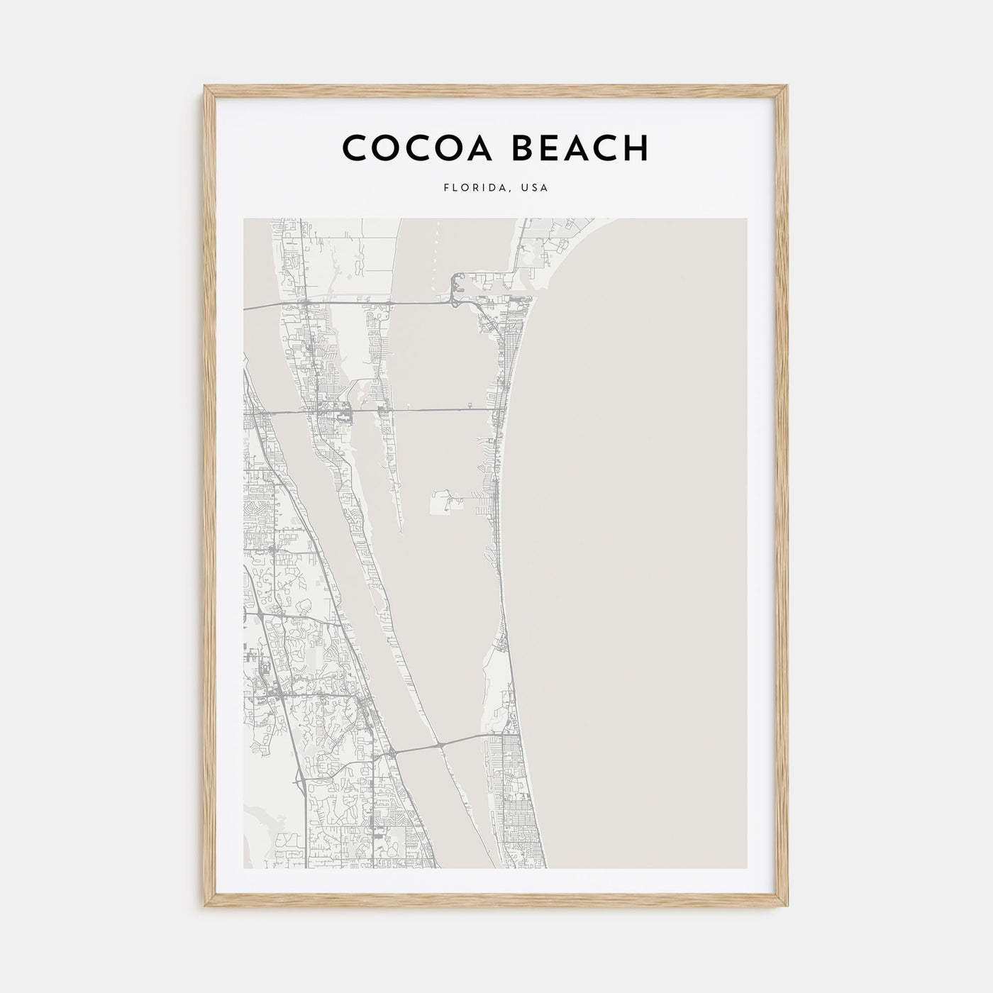 Cocoa Beach Map Portrait Poster