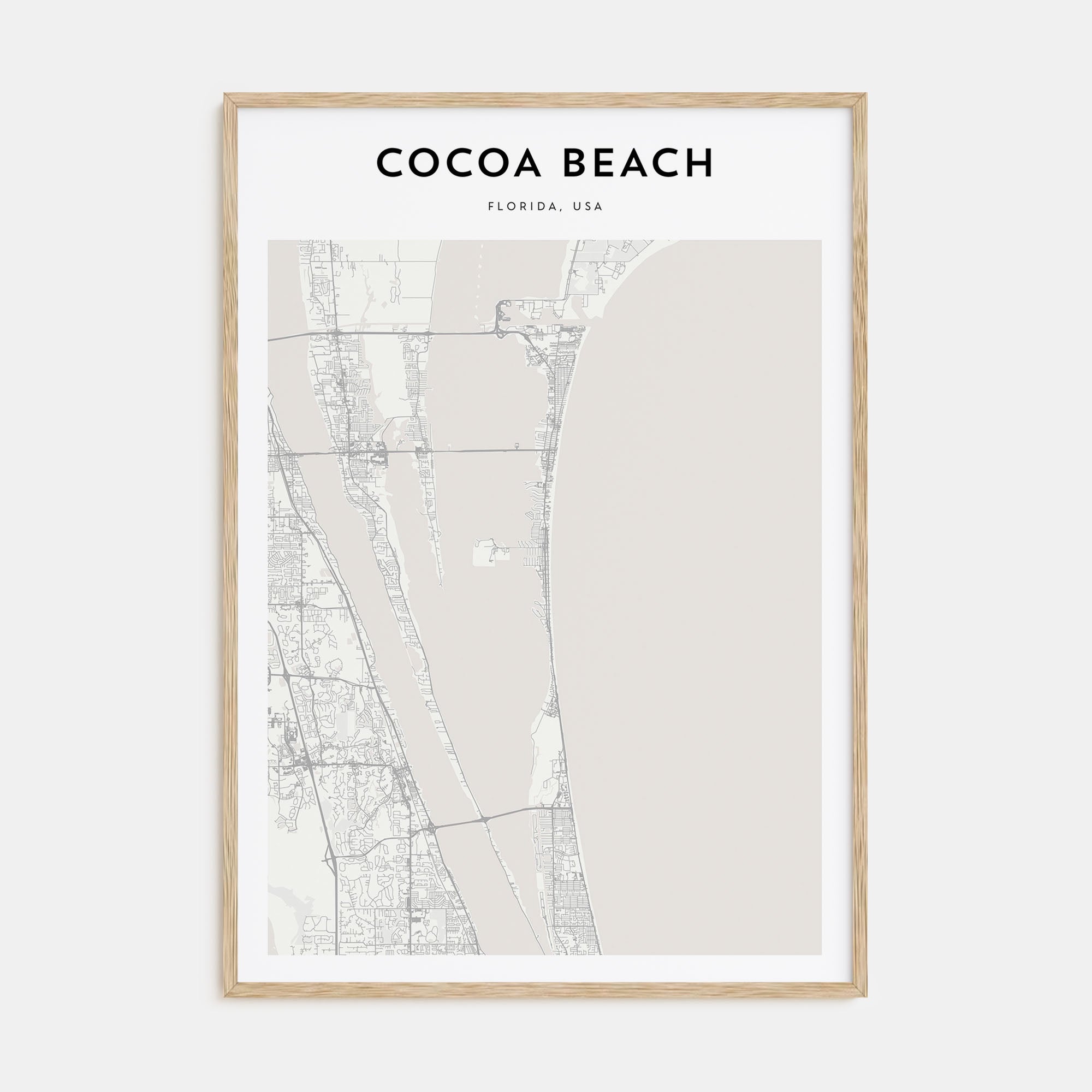 Cocoa Beach Map Portrait Poster