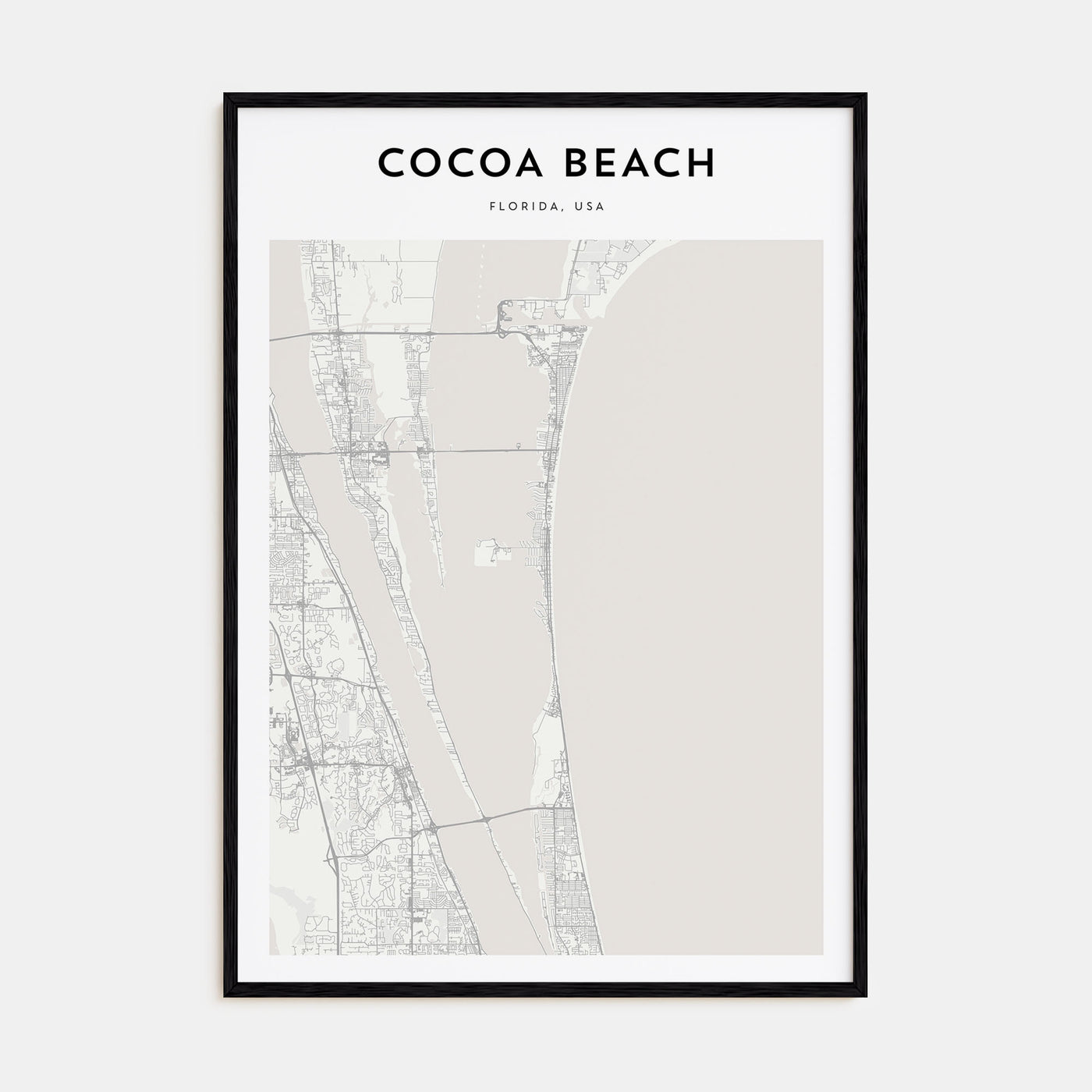 Cocoa Beach Map Portrait Poster