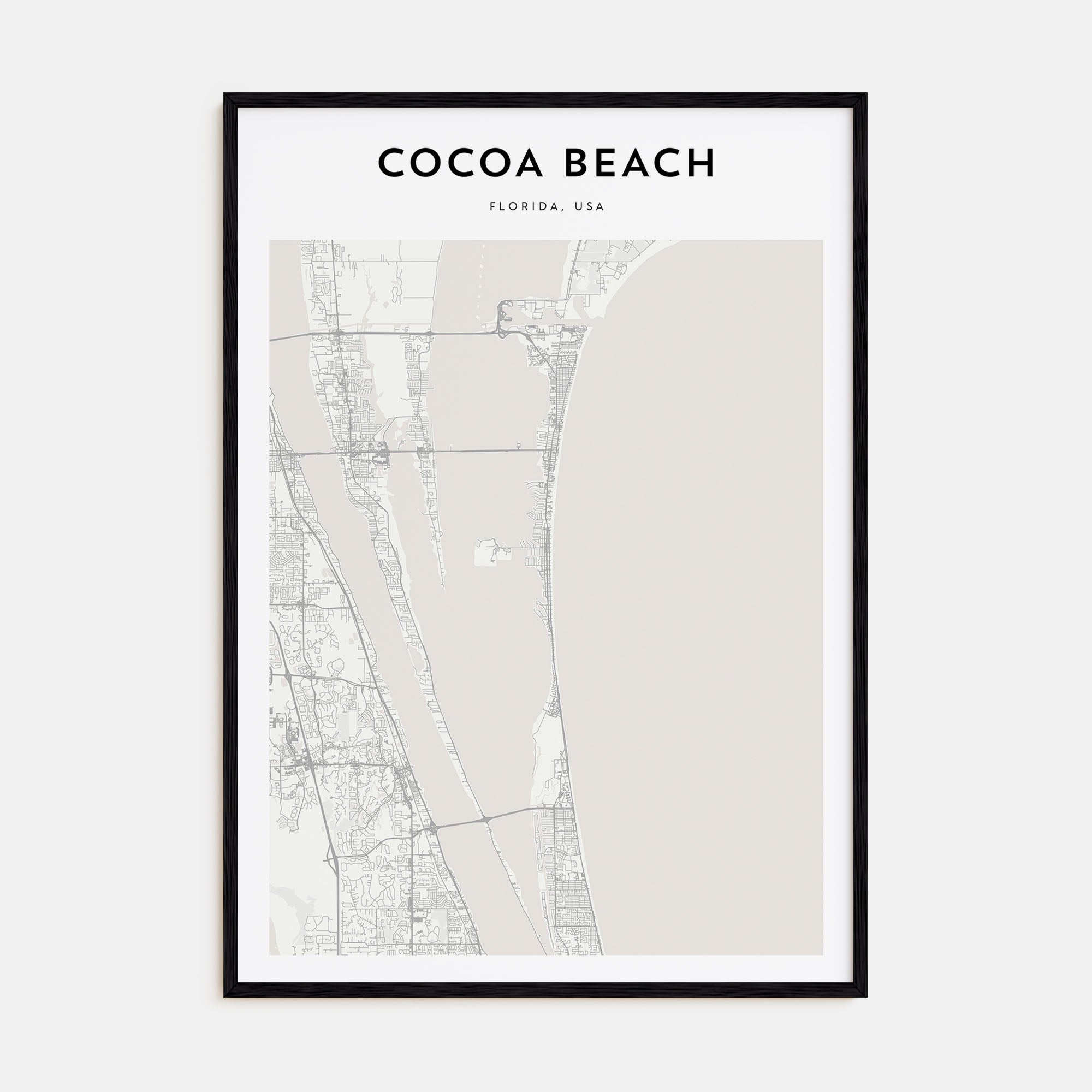 Cocoa Beach Map Portrait Poster