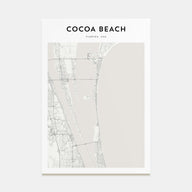 Cocoa Beach Map Portrait Poster