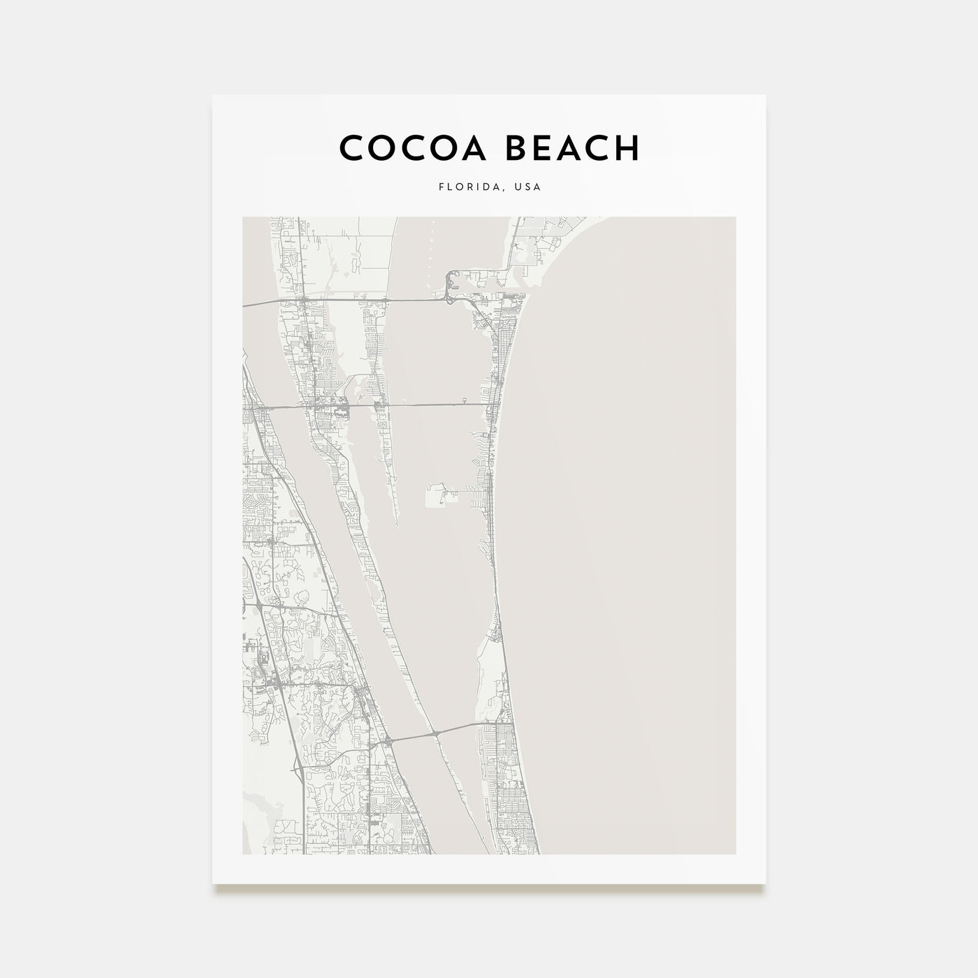 Cocoa Beach Map Portrait Poster