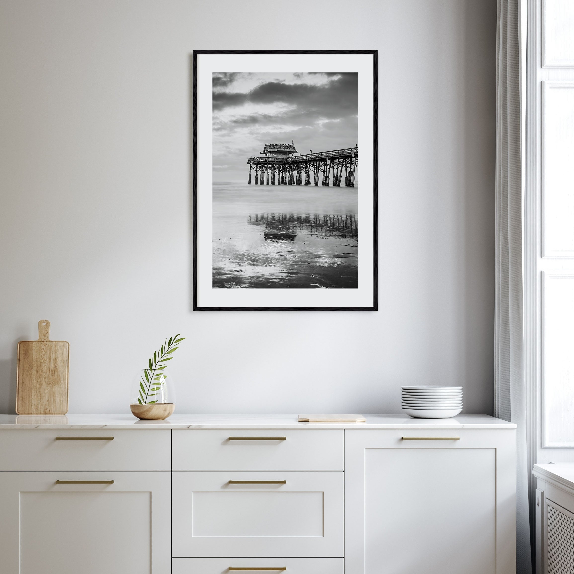 Cocoa Beach Photo B&W Poster