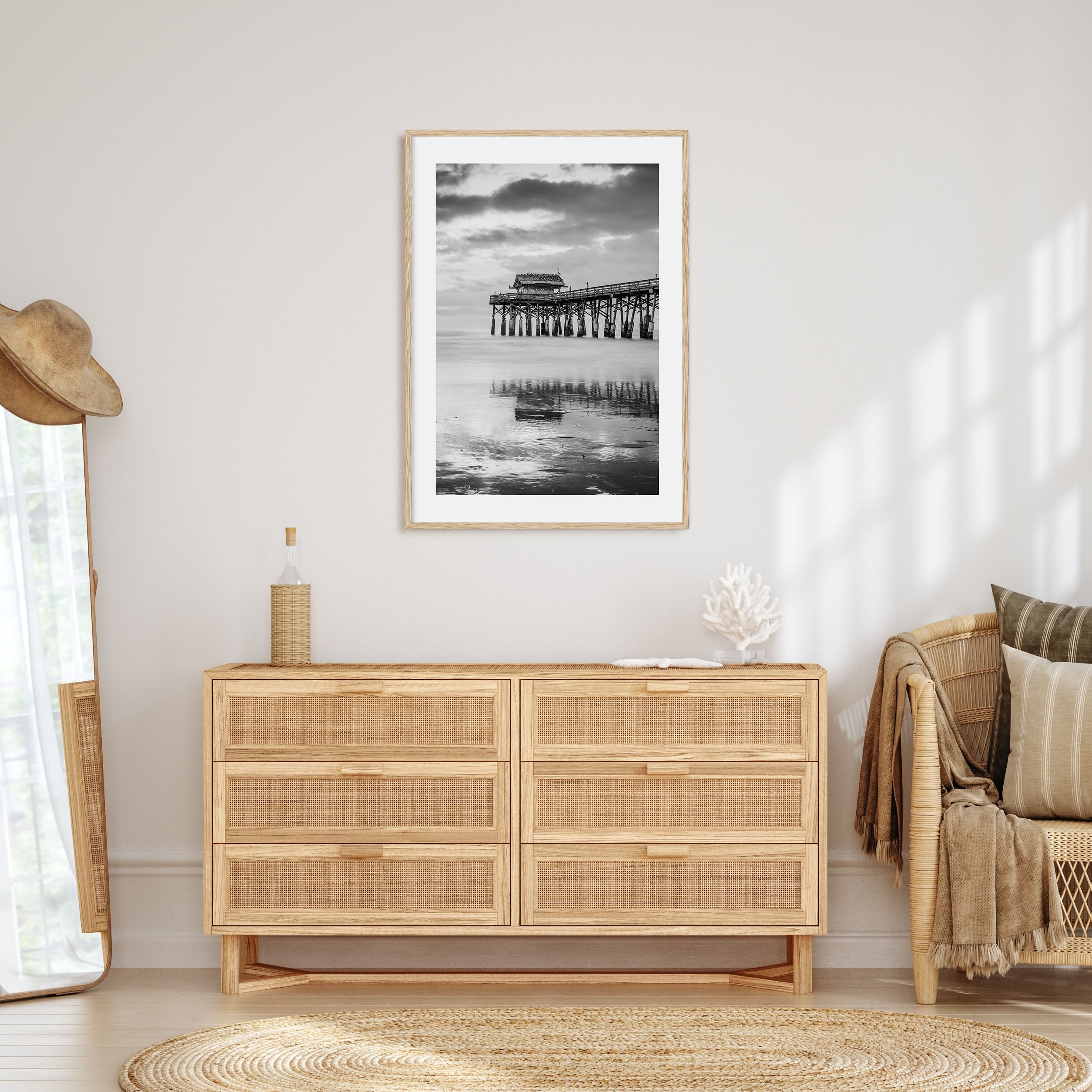 Cocoa Beach Photo B&W Poster