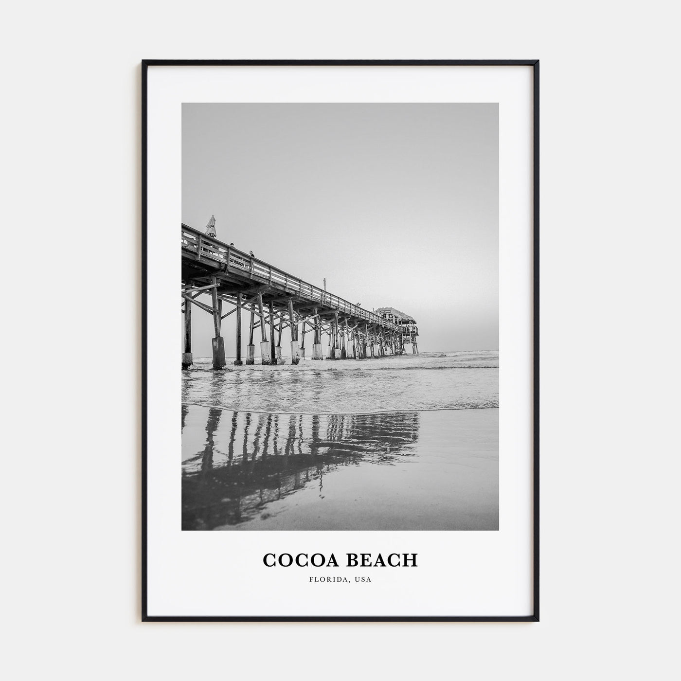 Cocoa Beach Portrait B&W Poster