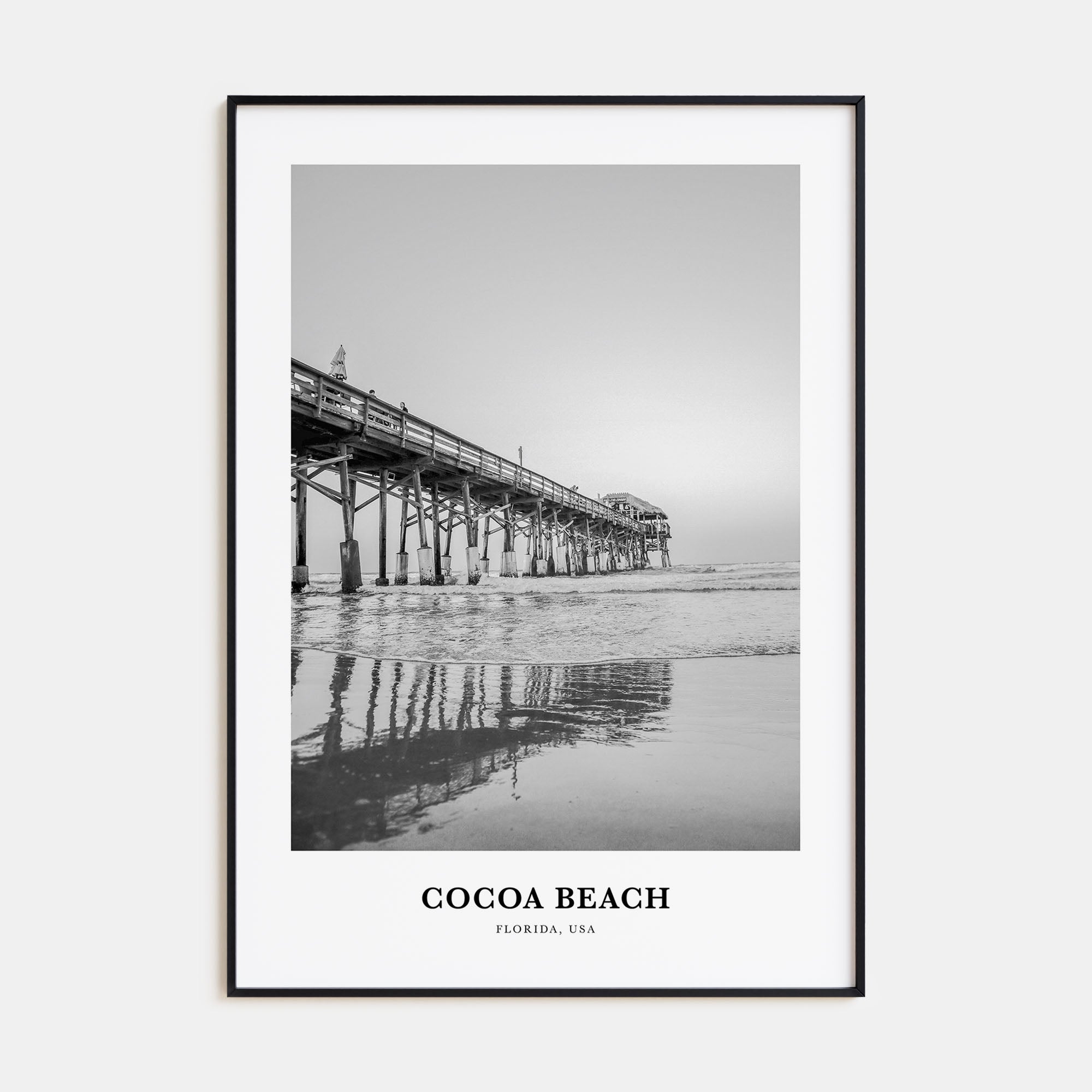 Cocoa Beach Portrait B&W Poster
