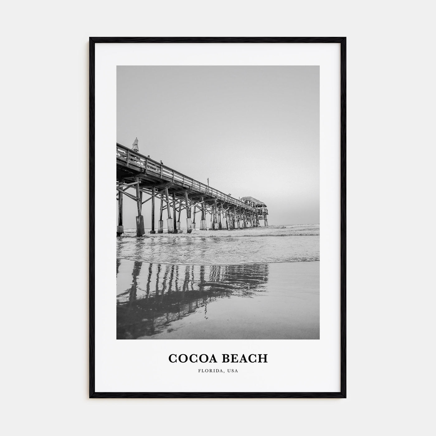 Cocoa Beach Portrait B&W Poster