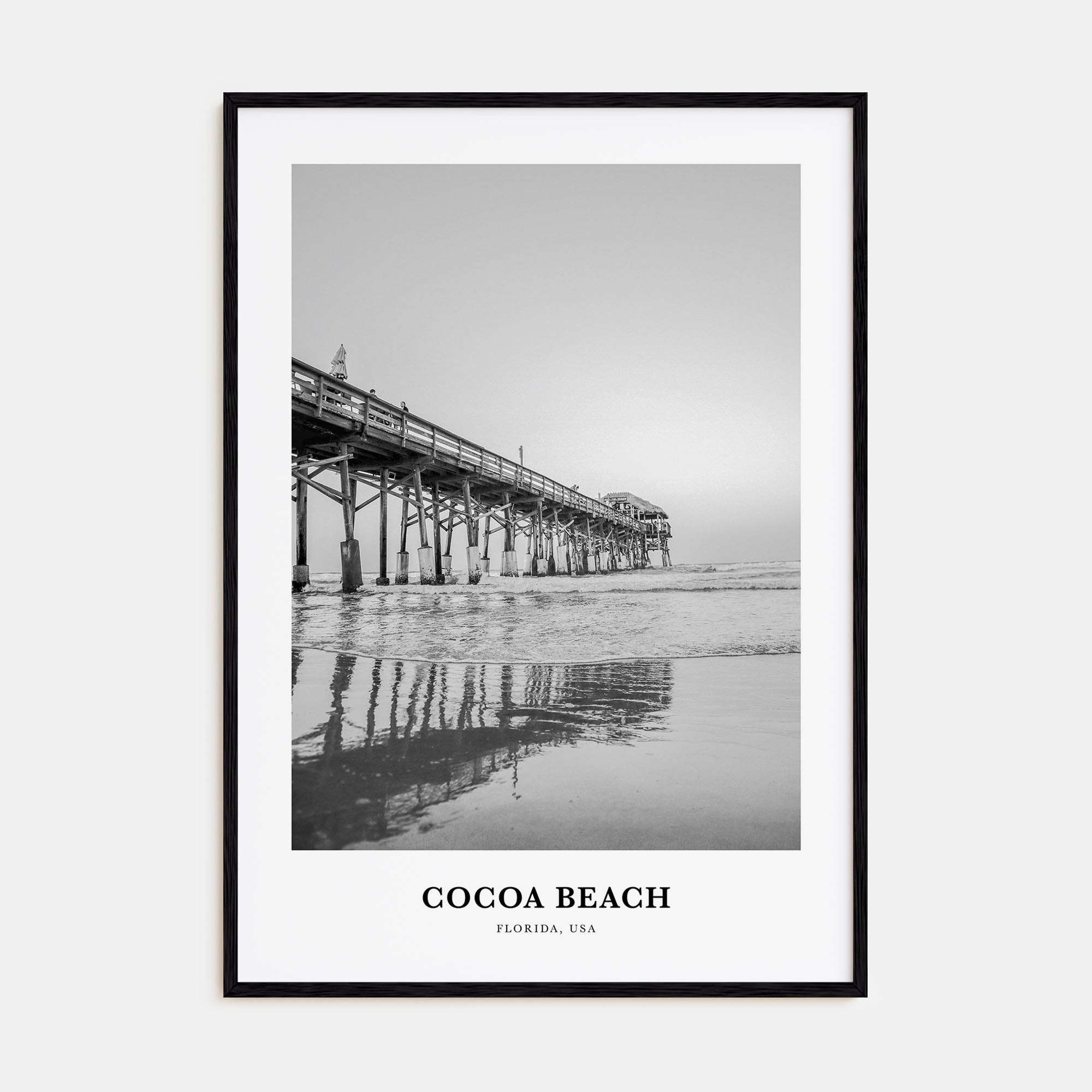 Cocoa Beach Portrait B&W Poster