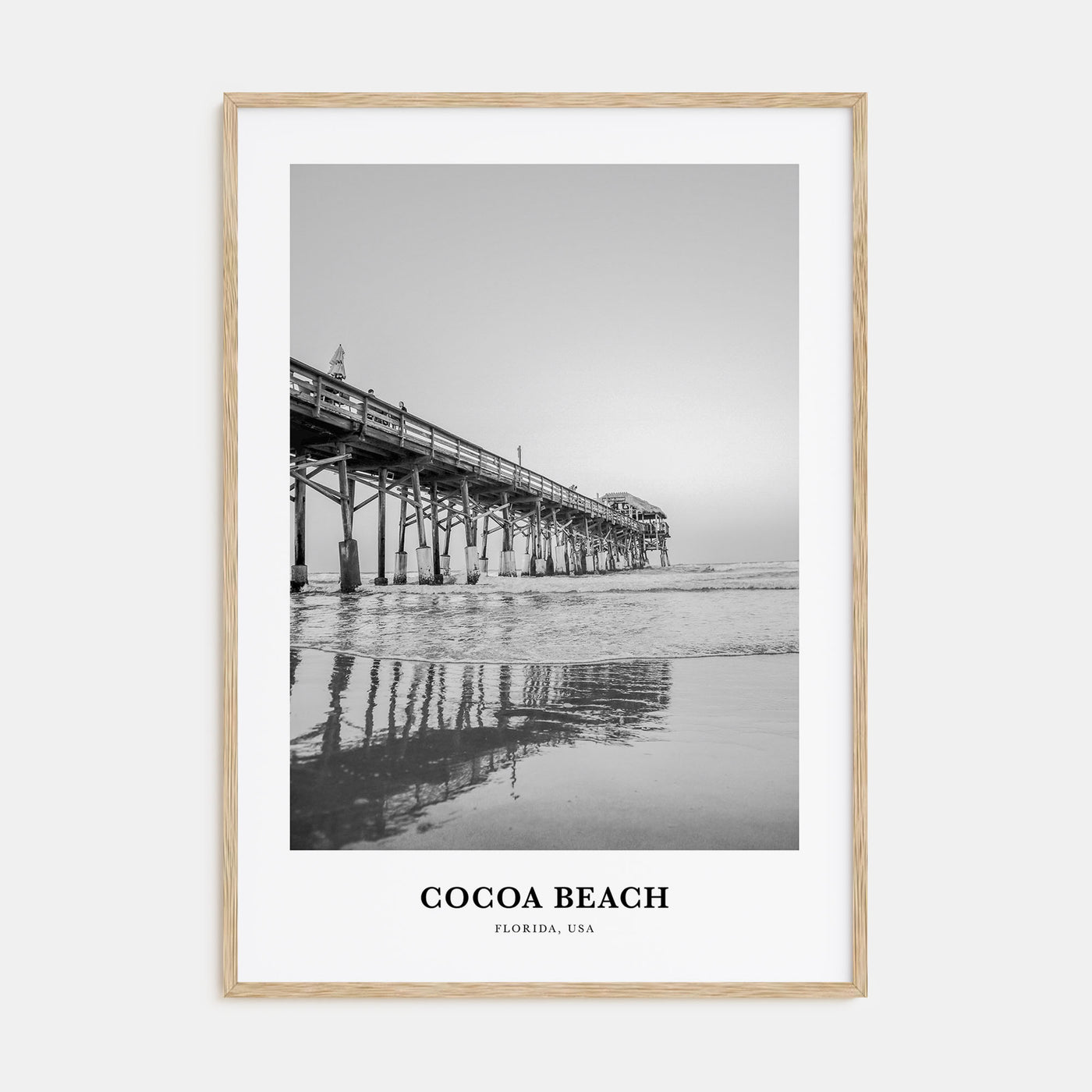 Cocoa Beach Portrait B&W Poster