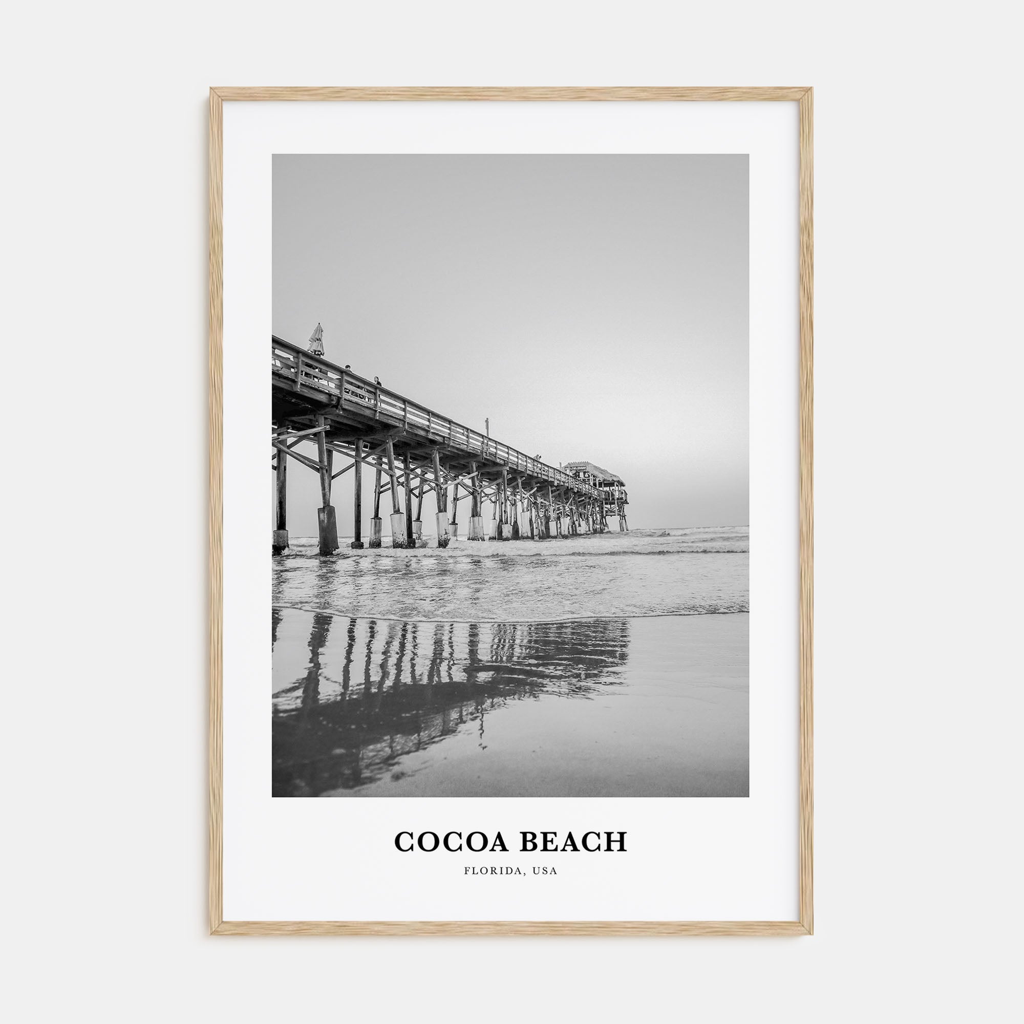 Cocoa Beach Portrait B&W Poster