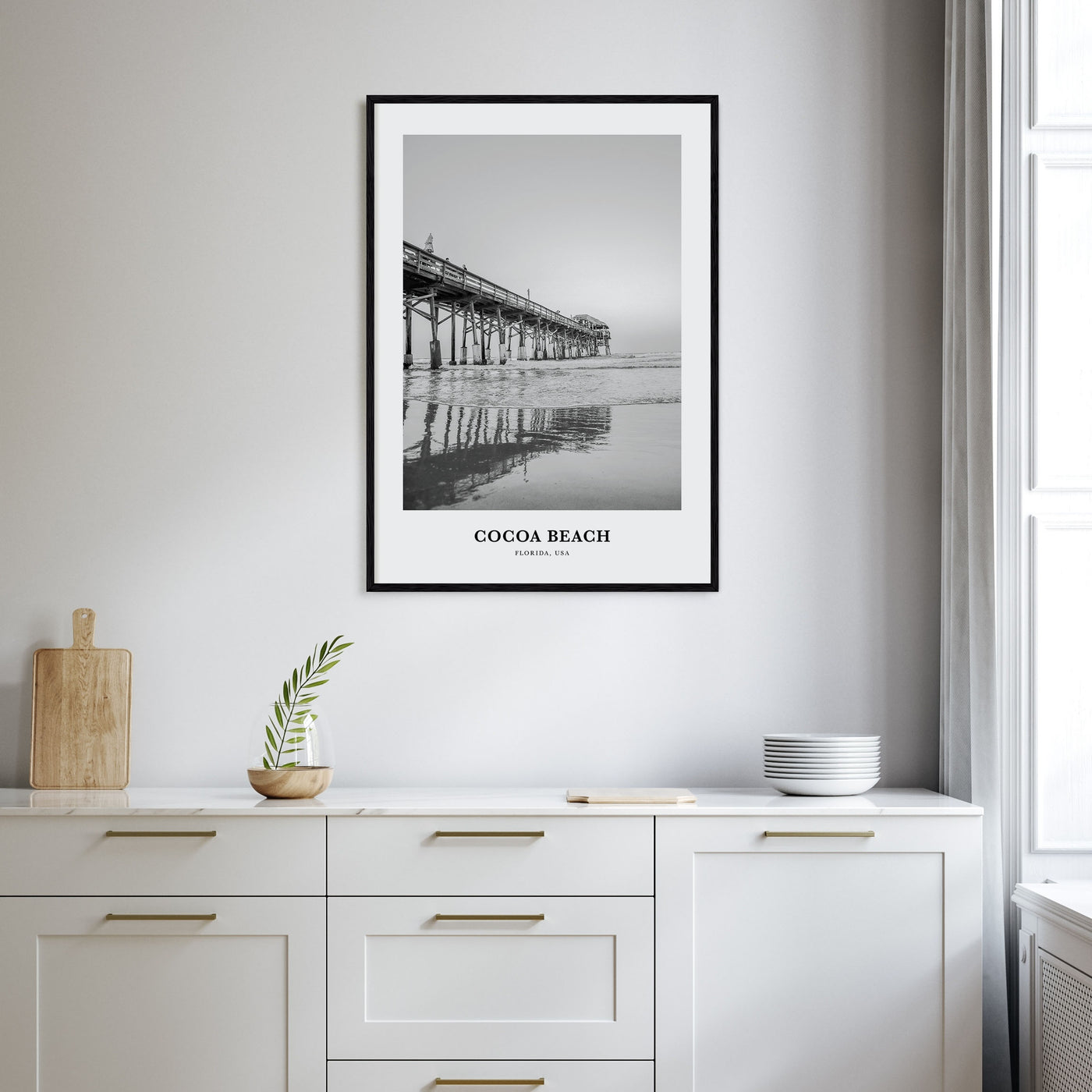 Cocoa Beach Portrait B&W Poster