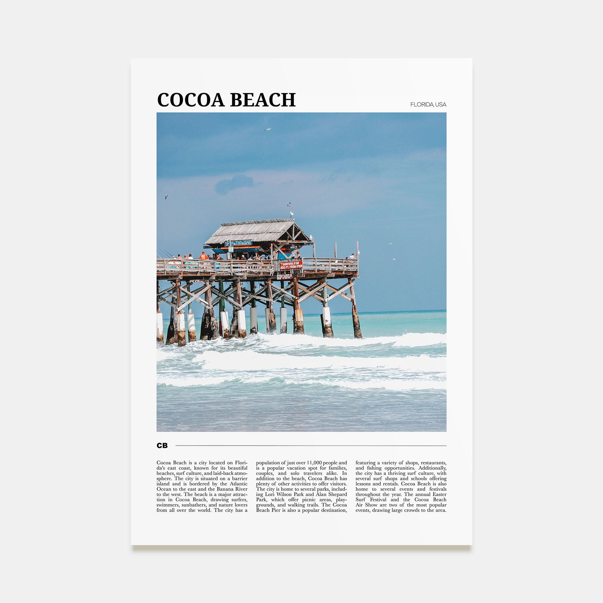 Cocoa Beach Travel Color Poster